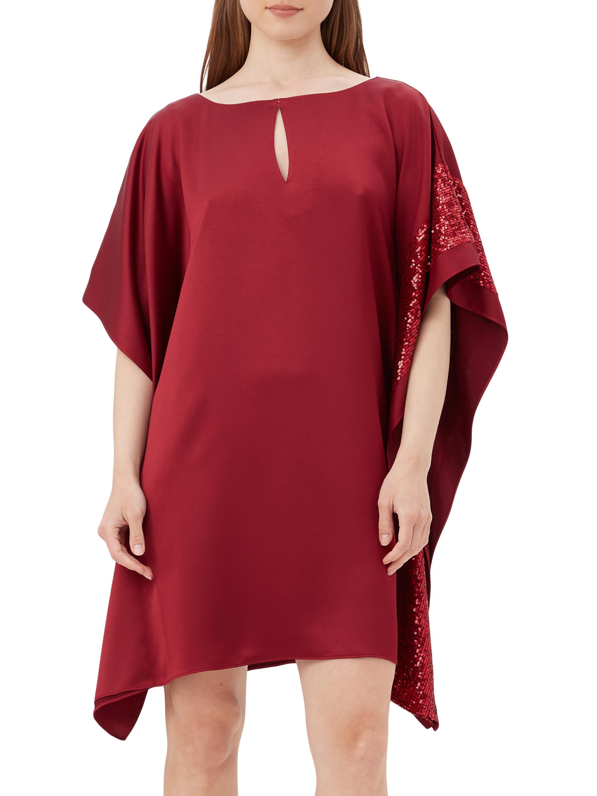 Trina Turk Women's Renna Cape Keyhole Dress - Ruqa Red