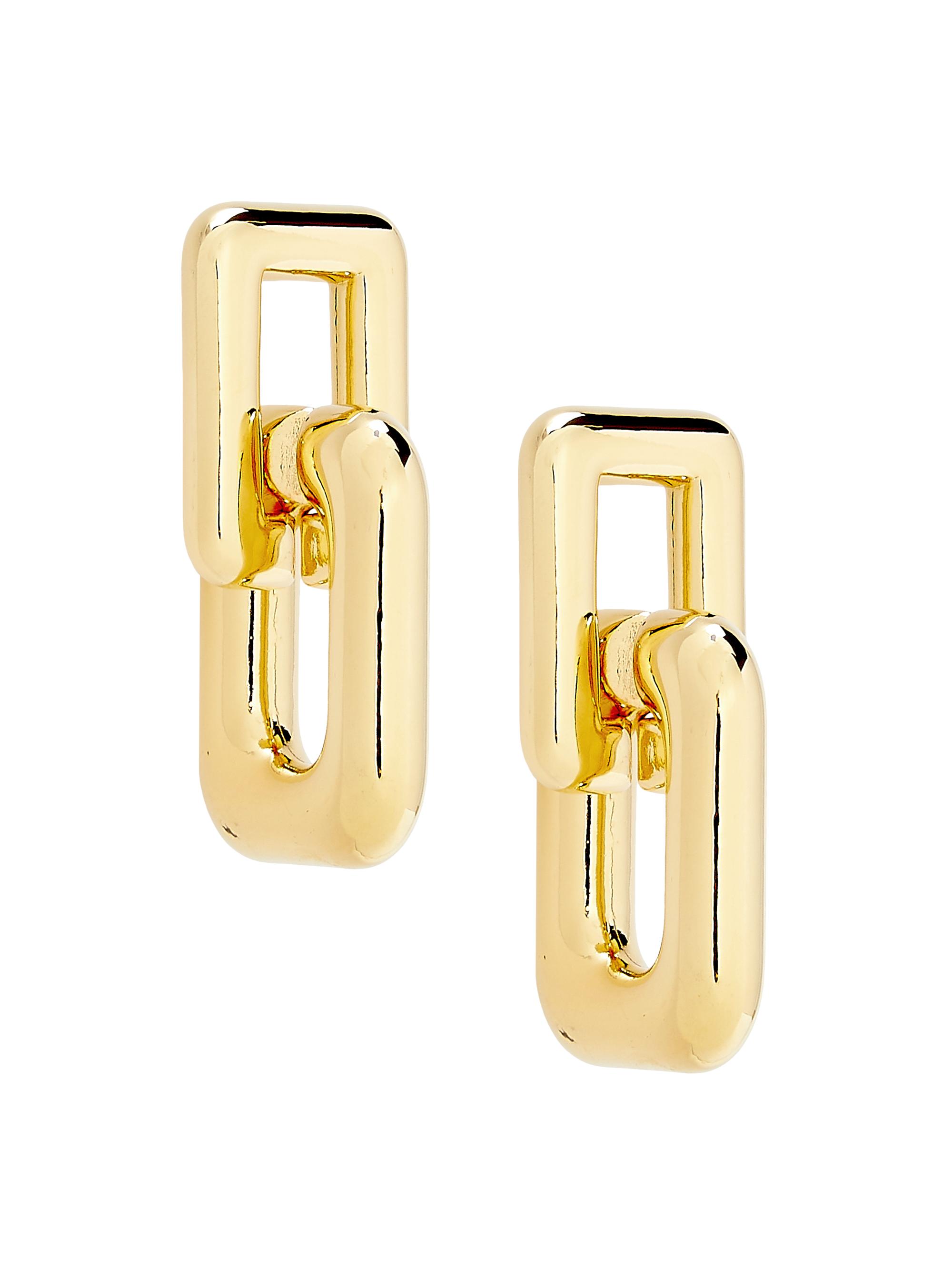 Brinker + Eliza Women's Hailey 24K-Gold-Plated Interlocking Link Drop Earrings - Gold