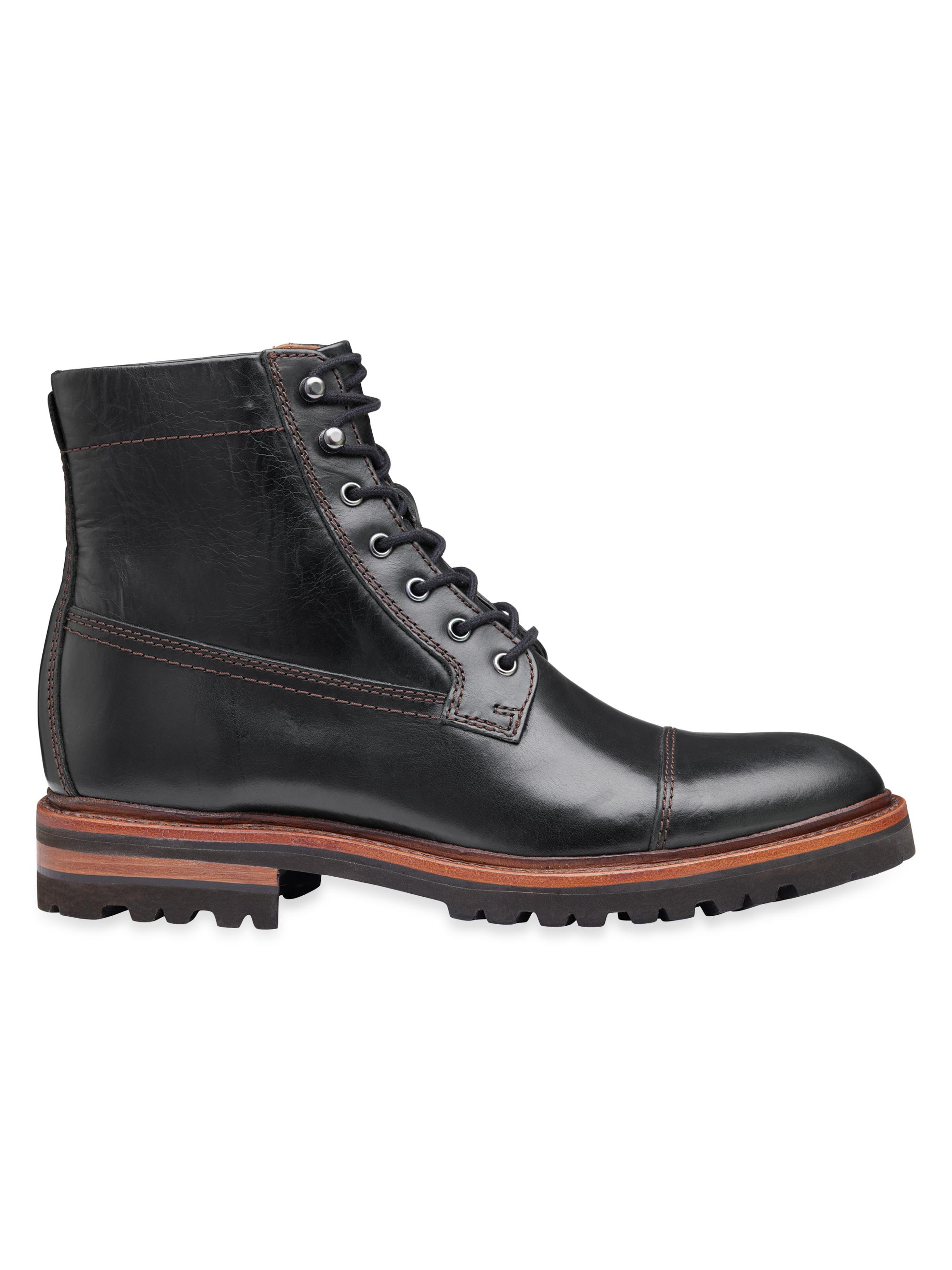 Johnston & Murphy Men's Dudley Lace-Up Leather Boots - Black