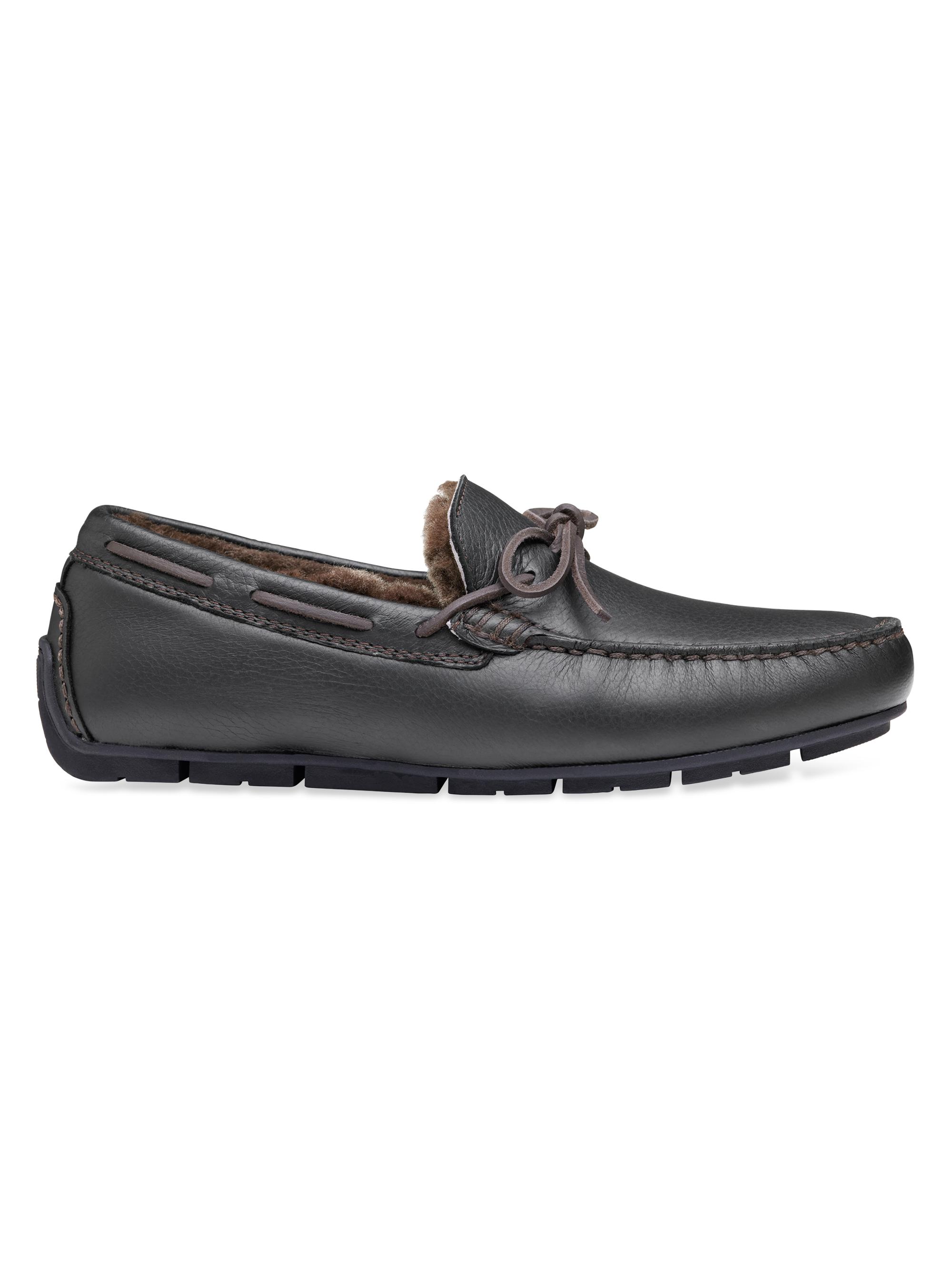 Johnston & Murphy Men's Baldwin Shearling Driving Loafers - Black Elk