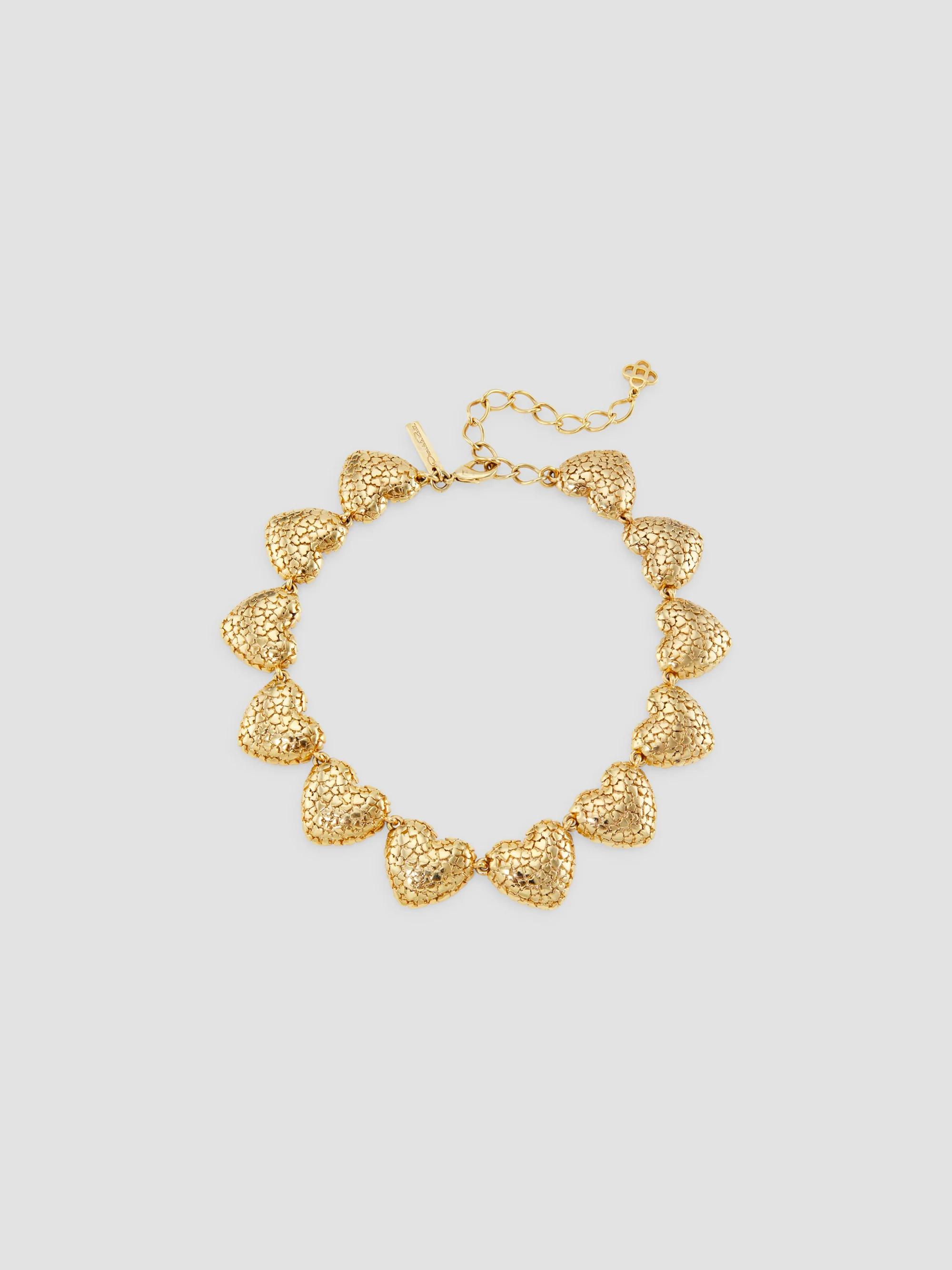 Oscar de la Renta Women's Heart Clusters Goldtone Necklace - Gold