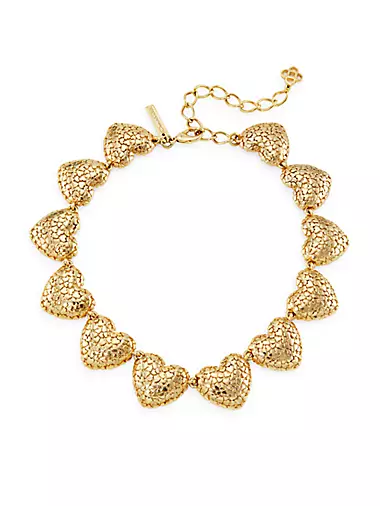 Heart Clusters Goldtone Necklace