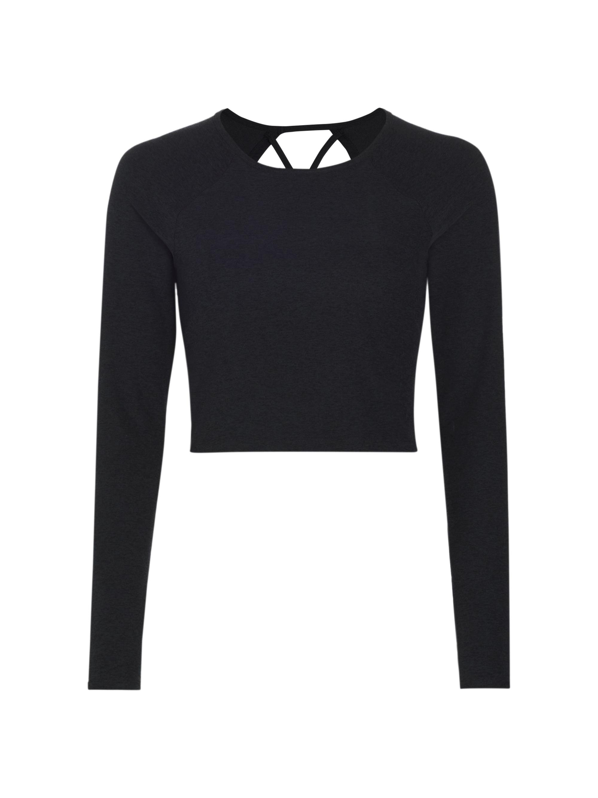 Beyond Yoga Women's Spacedye Enlighten Cropped Pullover Blouse - Darkest Night