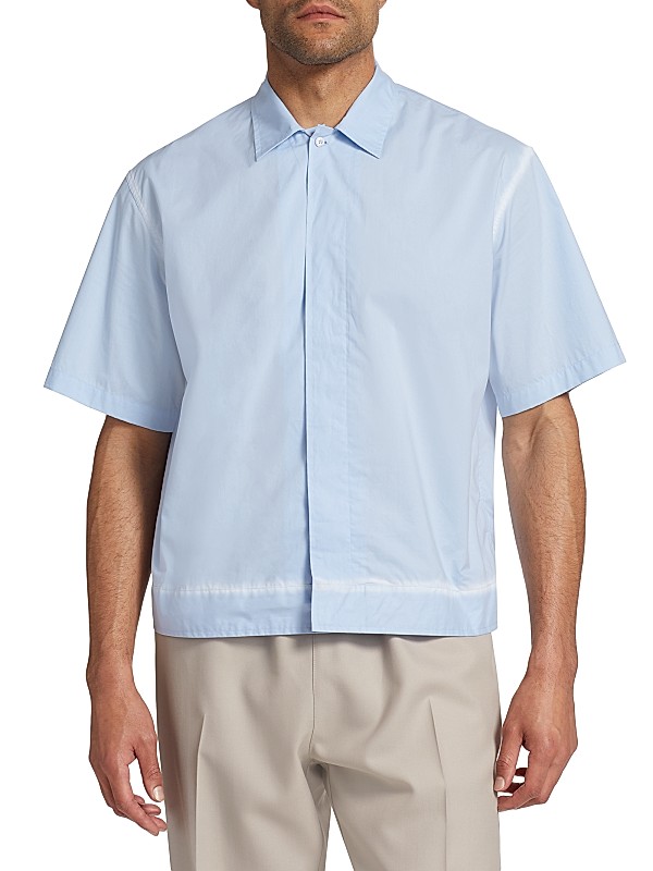Shop MM6 Maison Margiela Cotton Short-Sleeve Boxy Shirt Shop MM6 Maison Margiela Cotton Short-Sleeve Boxy Shirt