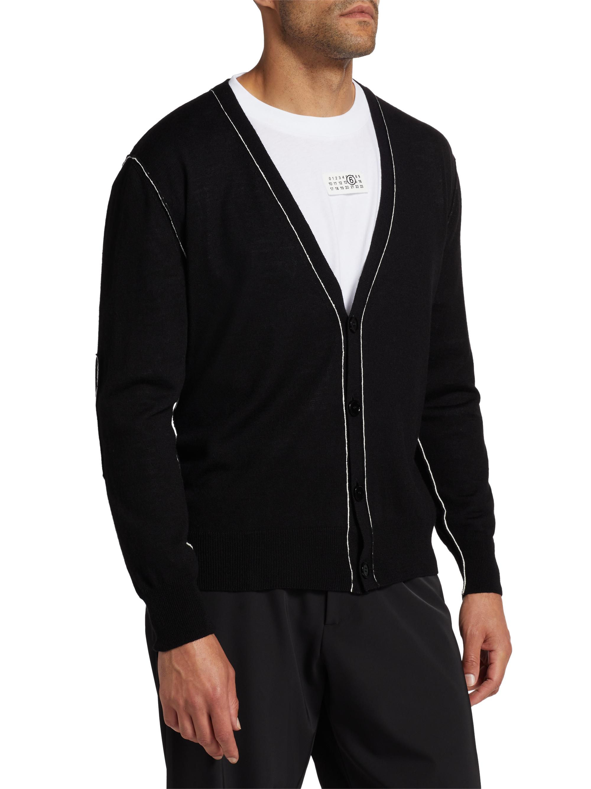 美品 maison margiela asymmetry knit S 黒 MM6 Maison Margiela Asymmetric bicolour sweater|S32HA0470S16131005F