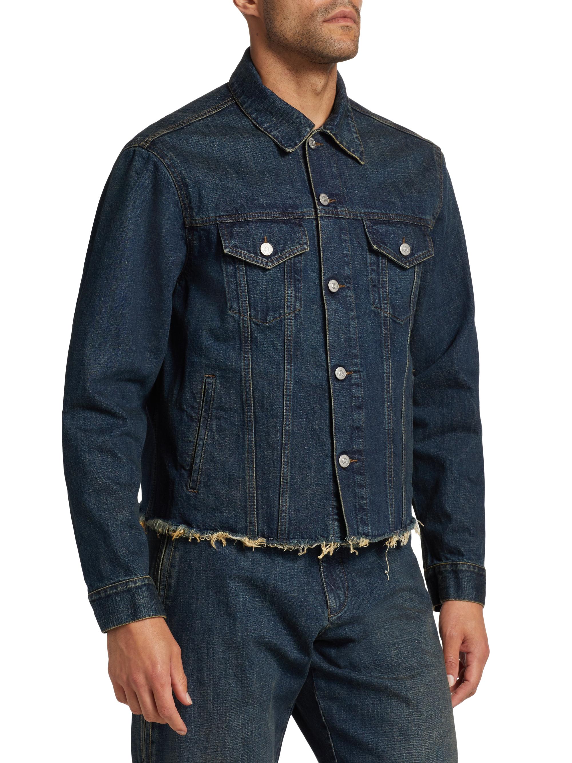 MM6 Maison Margiela Distressed Denim Jacket | Saks Fifth Avenue