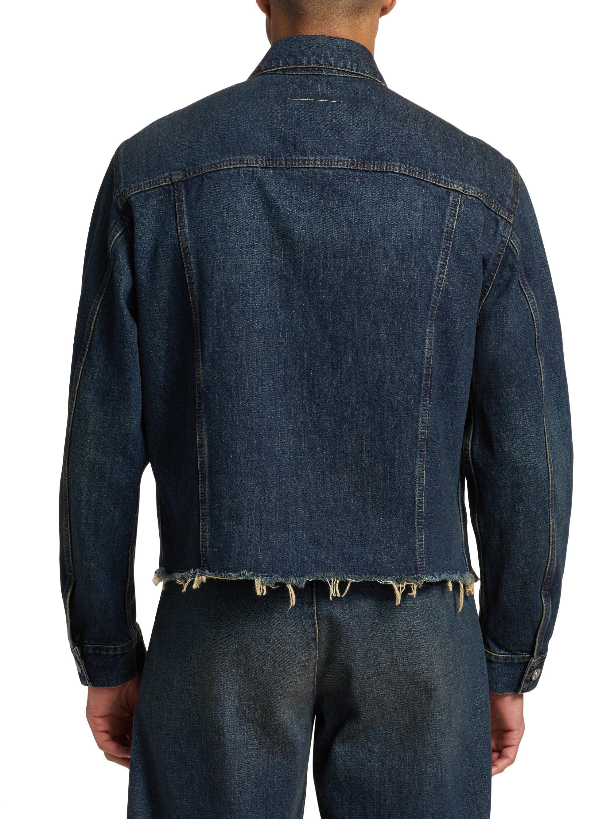 MM6 Maison Margiela Distressed Denim Jacket | Saks Fifth Avenue