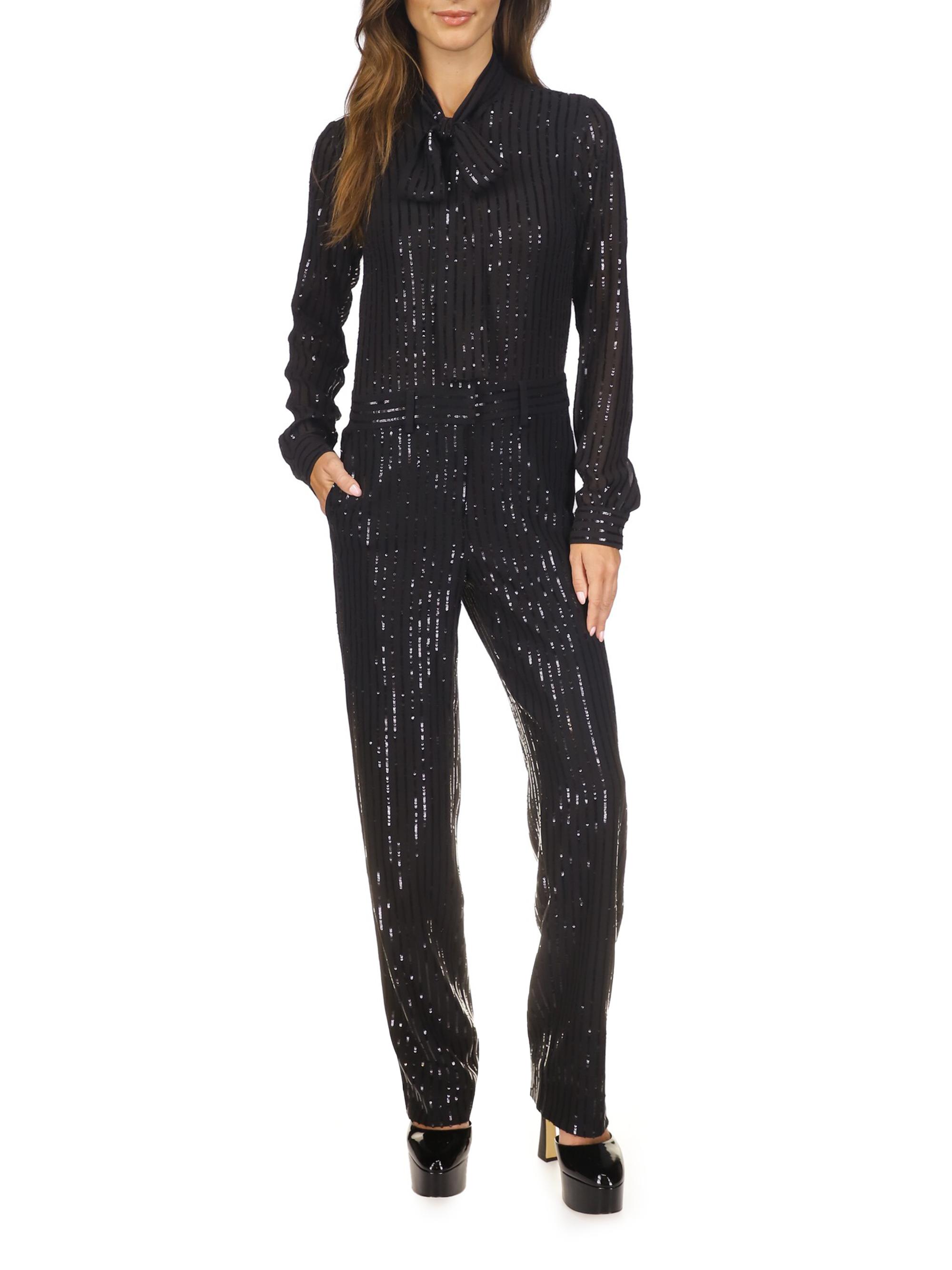 MICHAEL Michael Kors Sequin Pinstriped Jumpsuit Saks Fifth Avenue