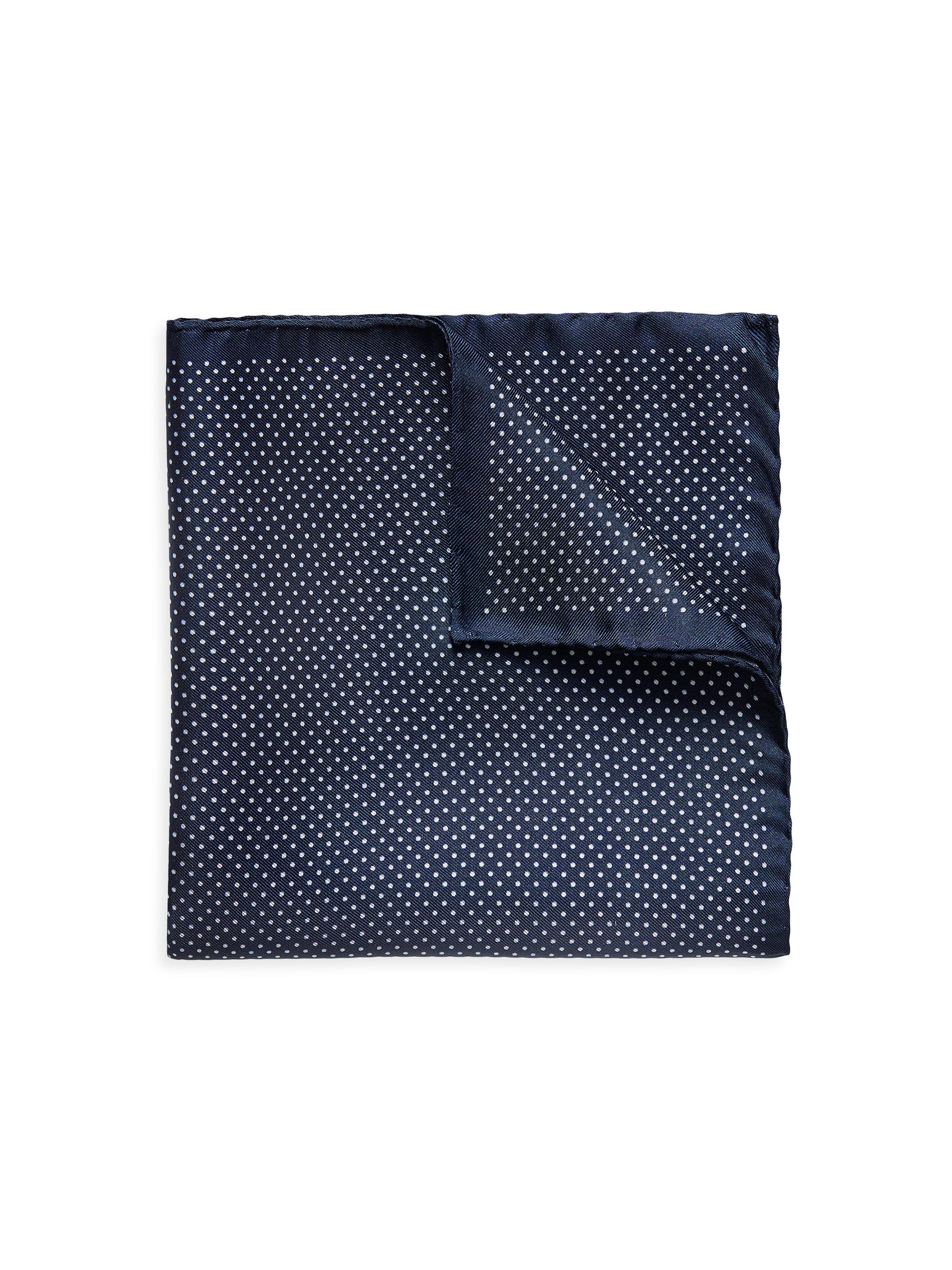 Eton Men's Polka Dot Pocket Square - Navy