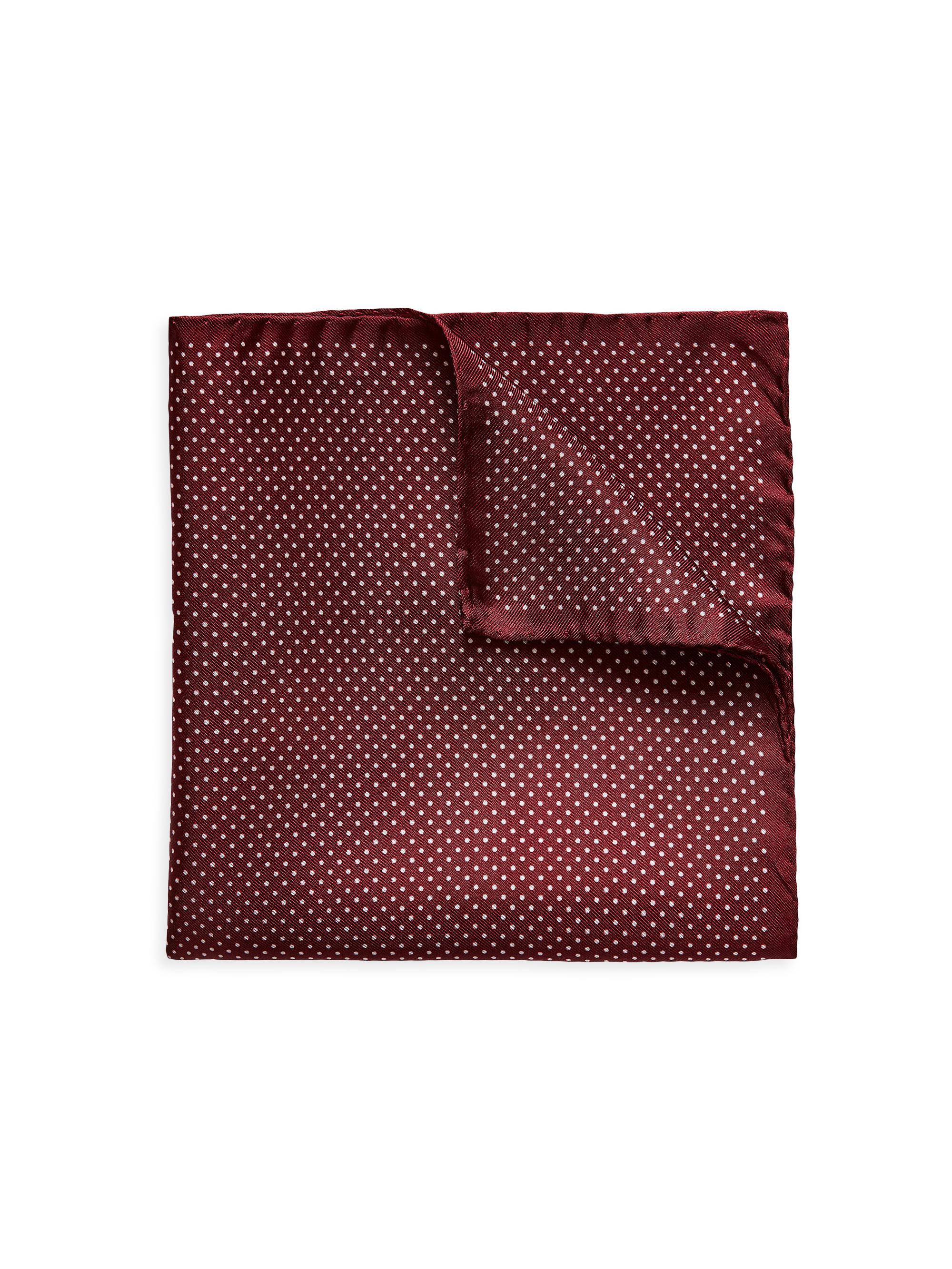 Eton Men's Silk Polka Dot Pocket Square - Red