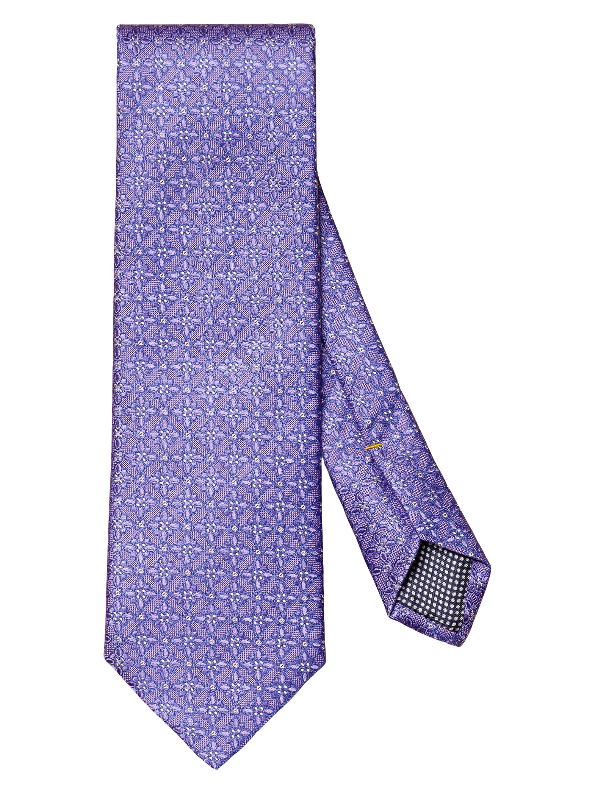 Eton Men's Floral Silk Tie - Purple