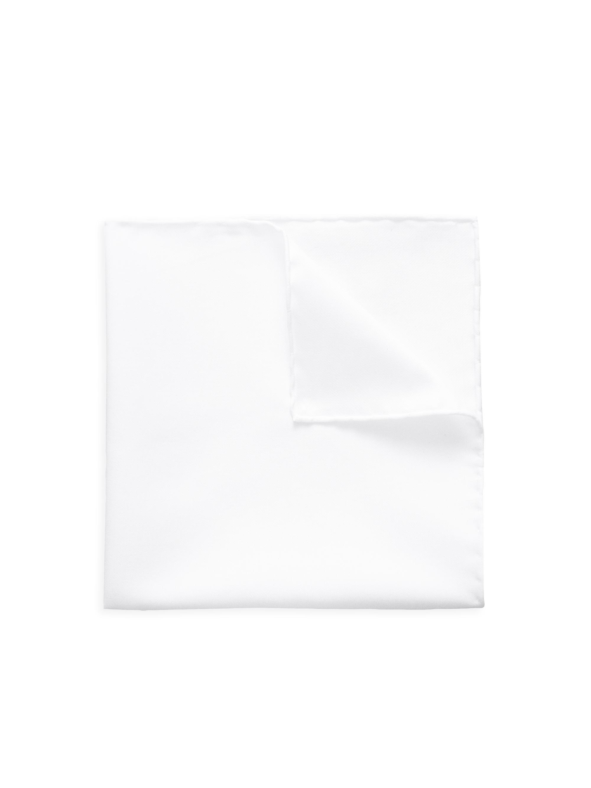 Eton Men's Twill Pocket Square - White