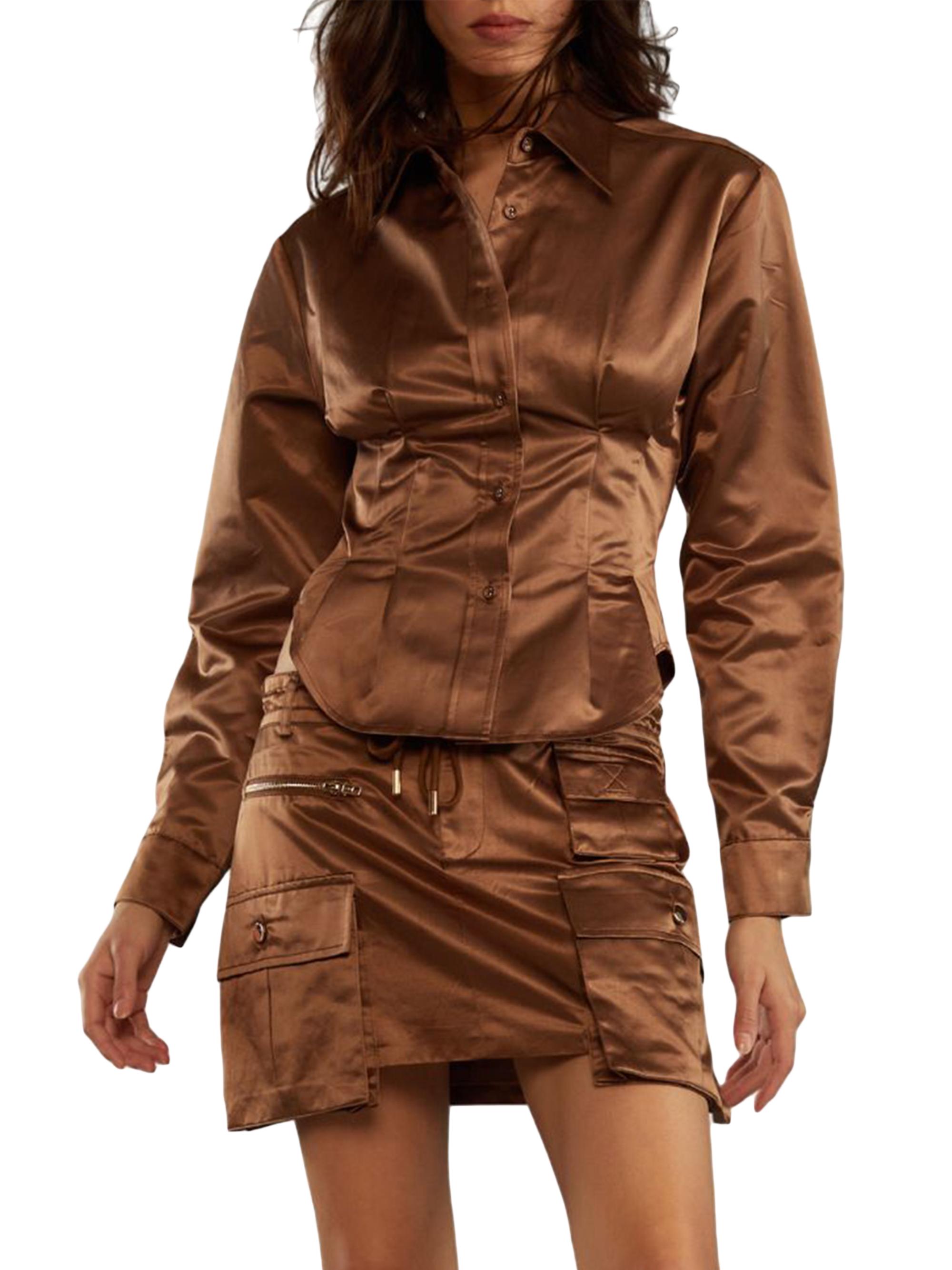 Cynthia Rowley Women's Cotton & Silk-Blend Corset Blouse - Blue