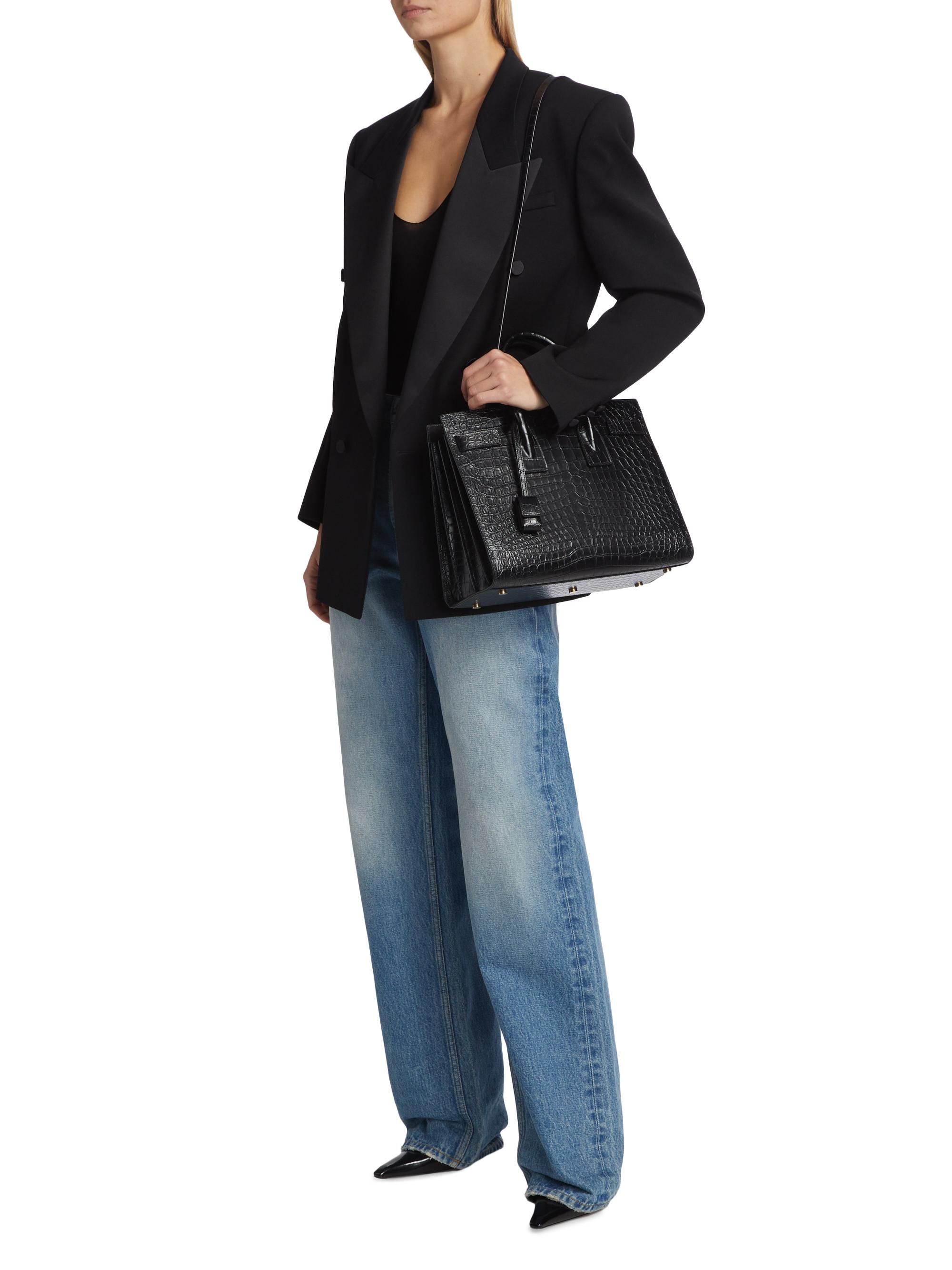 Saint Laurent Small Sac De Jour Top Handle Bag In Matte Embossed