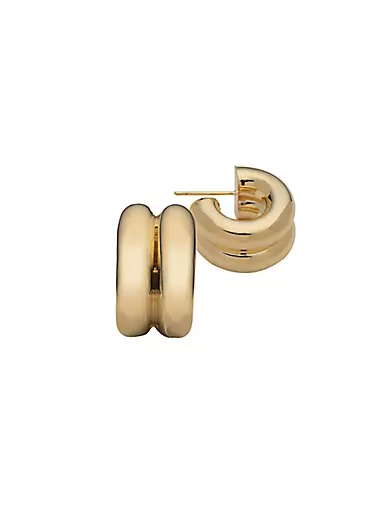 Rosie 18K-Gold-Plated Huggie Hoop Earrings