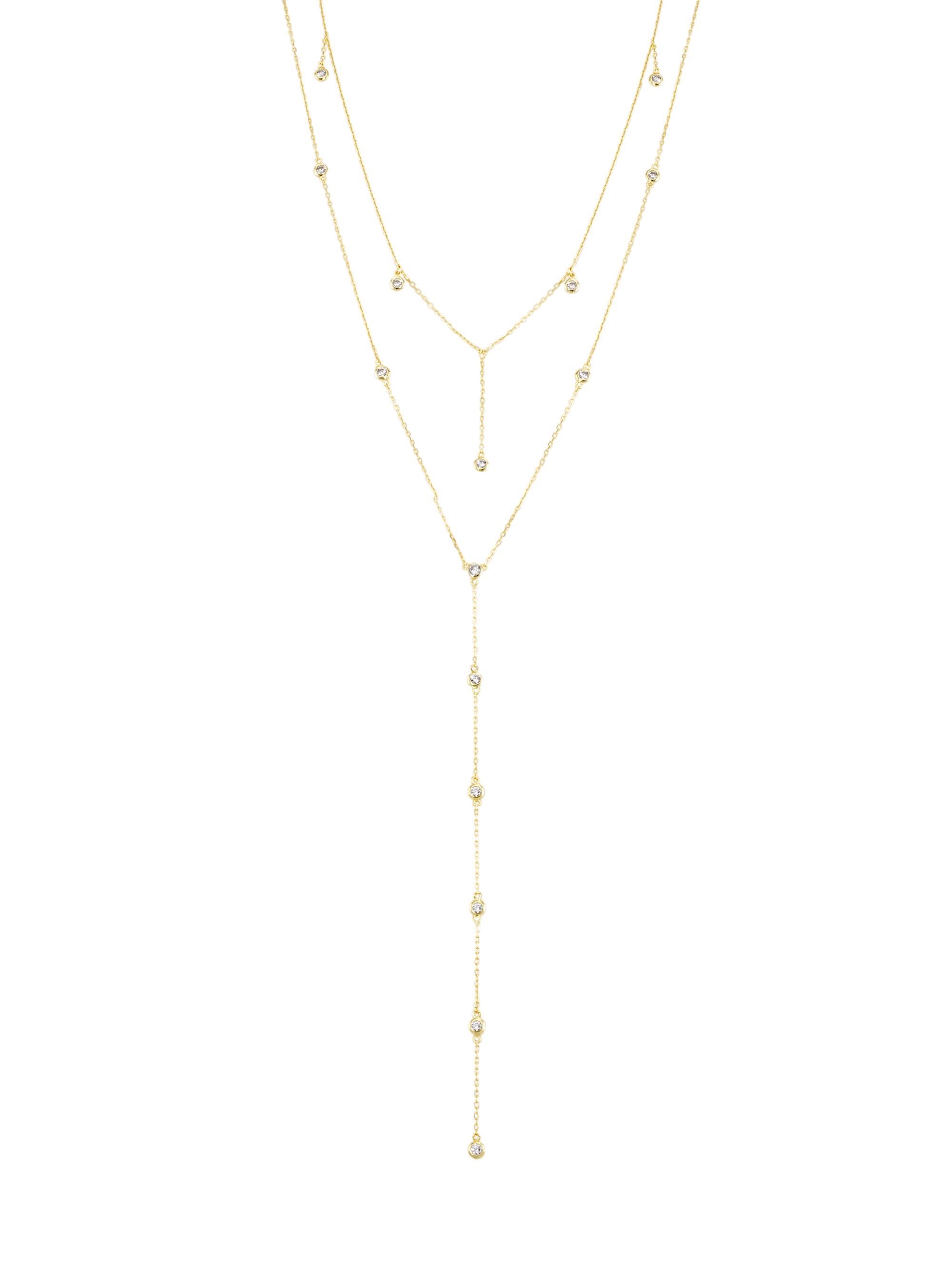 Shashi Women's Diamond Dangle 14K-Gold-Plated & Cubic Zirconia Lariat Necklace - Gold