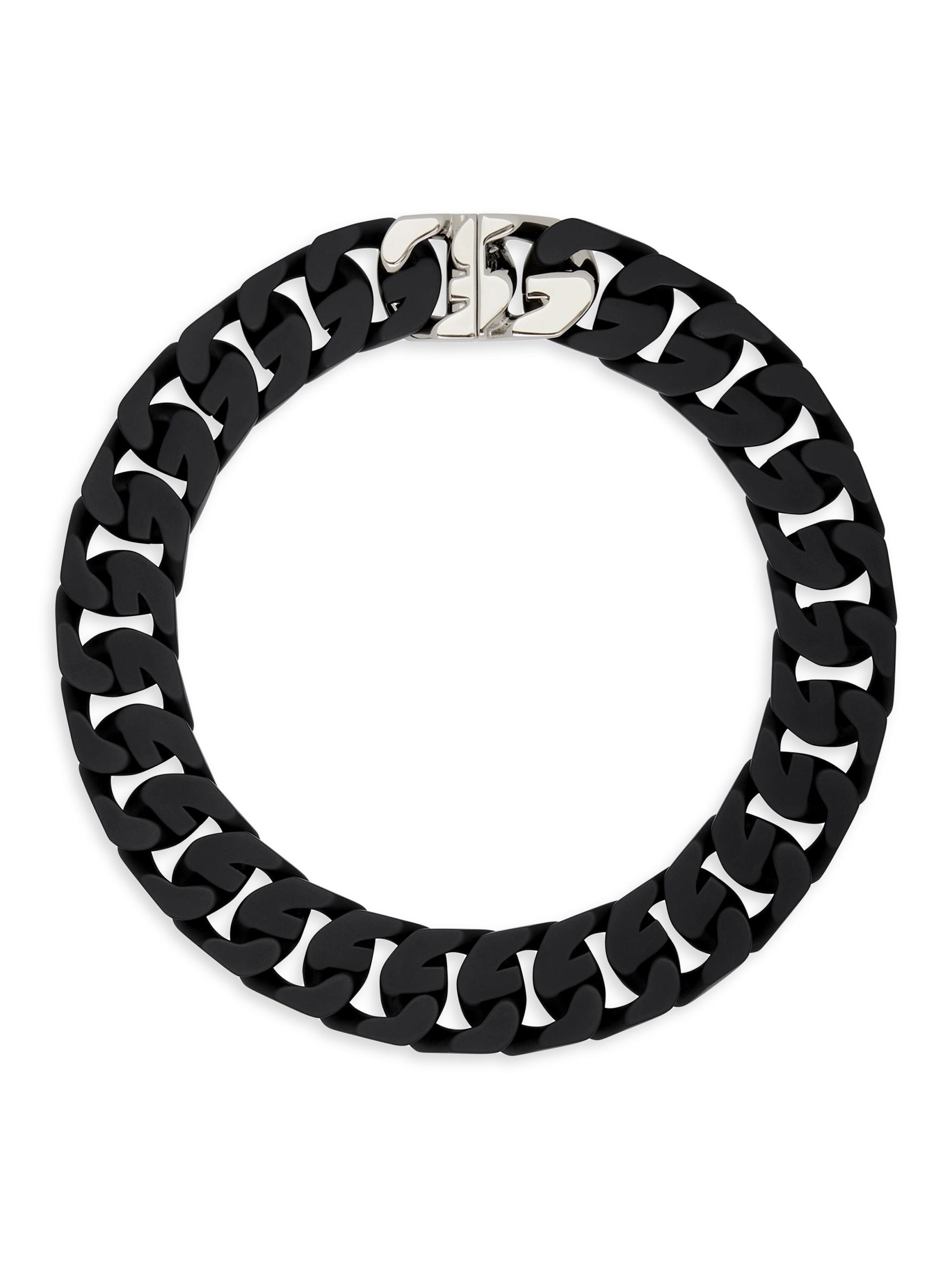 Givenchy Women's  G Chain Necklace in Enameled Metal - Black