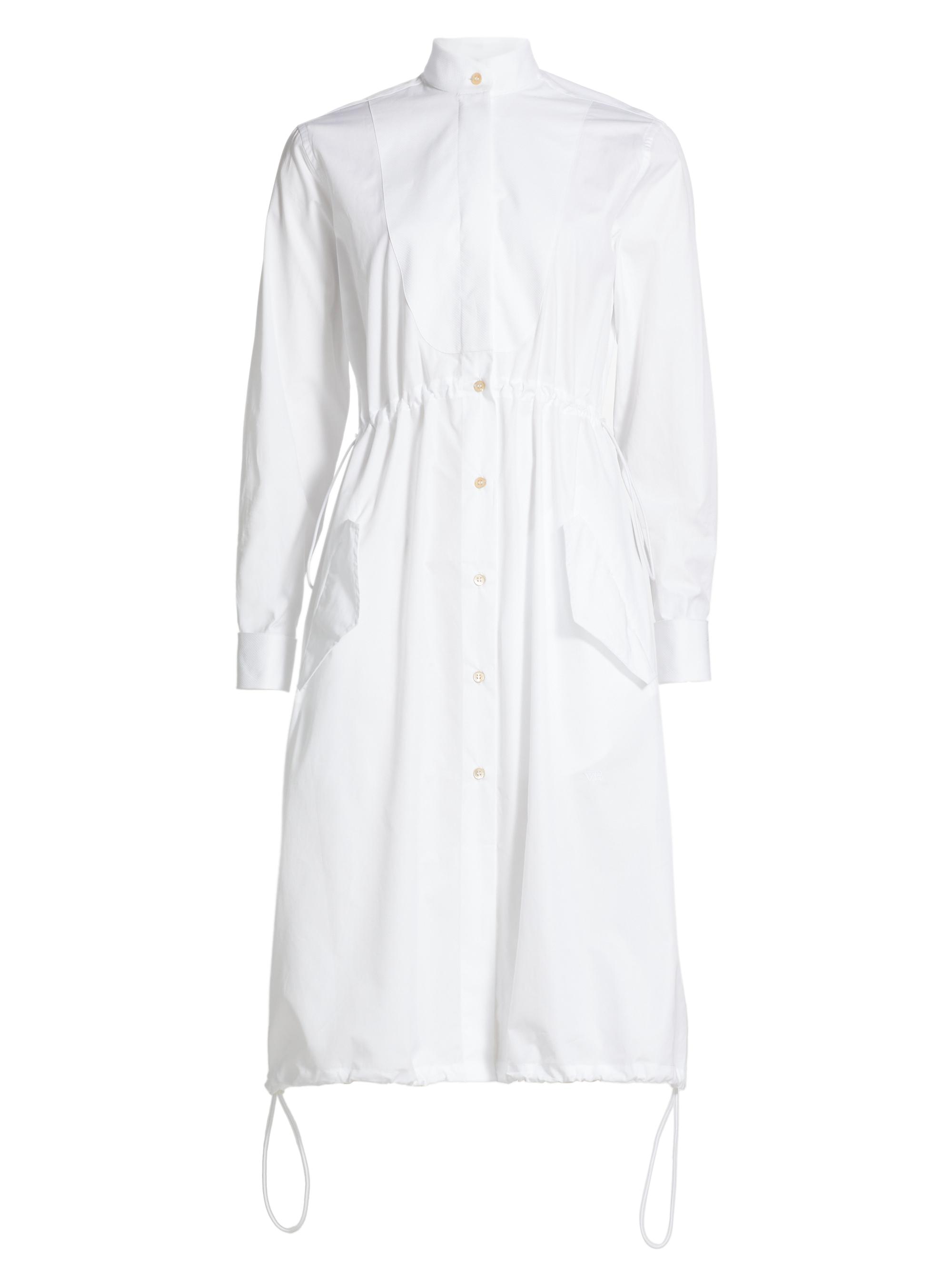 Wales Bonner Women's Poplin Drawcord Shirtdress - White