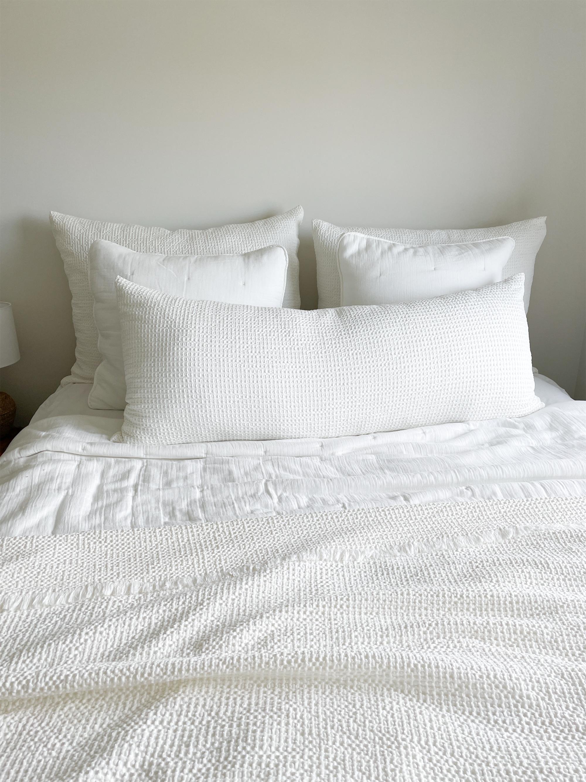 Anaya Euro Cotton Waffle Weave Body Pillow Cover - White