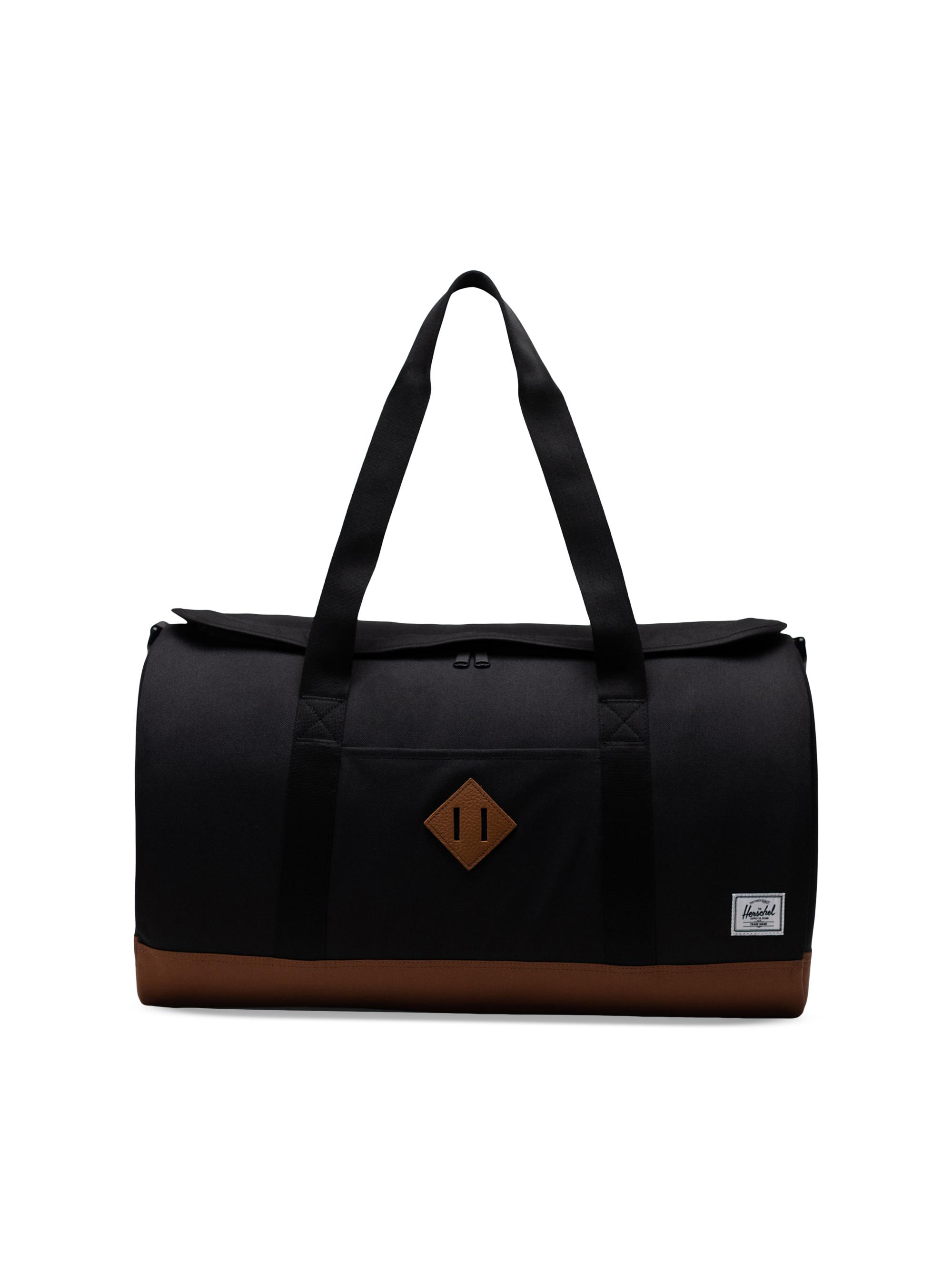 Herschel Supply Co. Men's Unisex Heritage Duffel Bag - Black Saddle Brown
