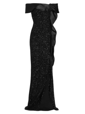 dress chiffon floral Women Size 14 Rickie Freeman for Teri Jon Navy Solid Dress – VIDA STYLE SHOP main image 1