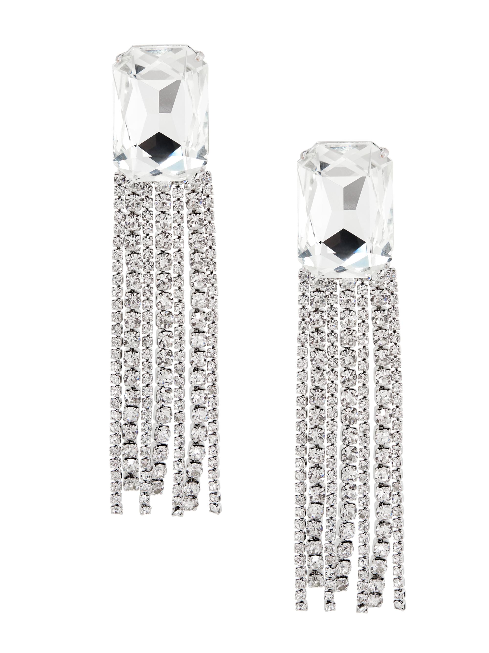 Kenneth Jay Lane Women's Silvertone & Crystal Seven-Row Drop Earrings - Silver