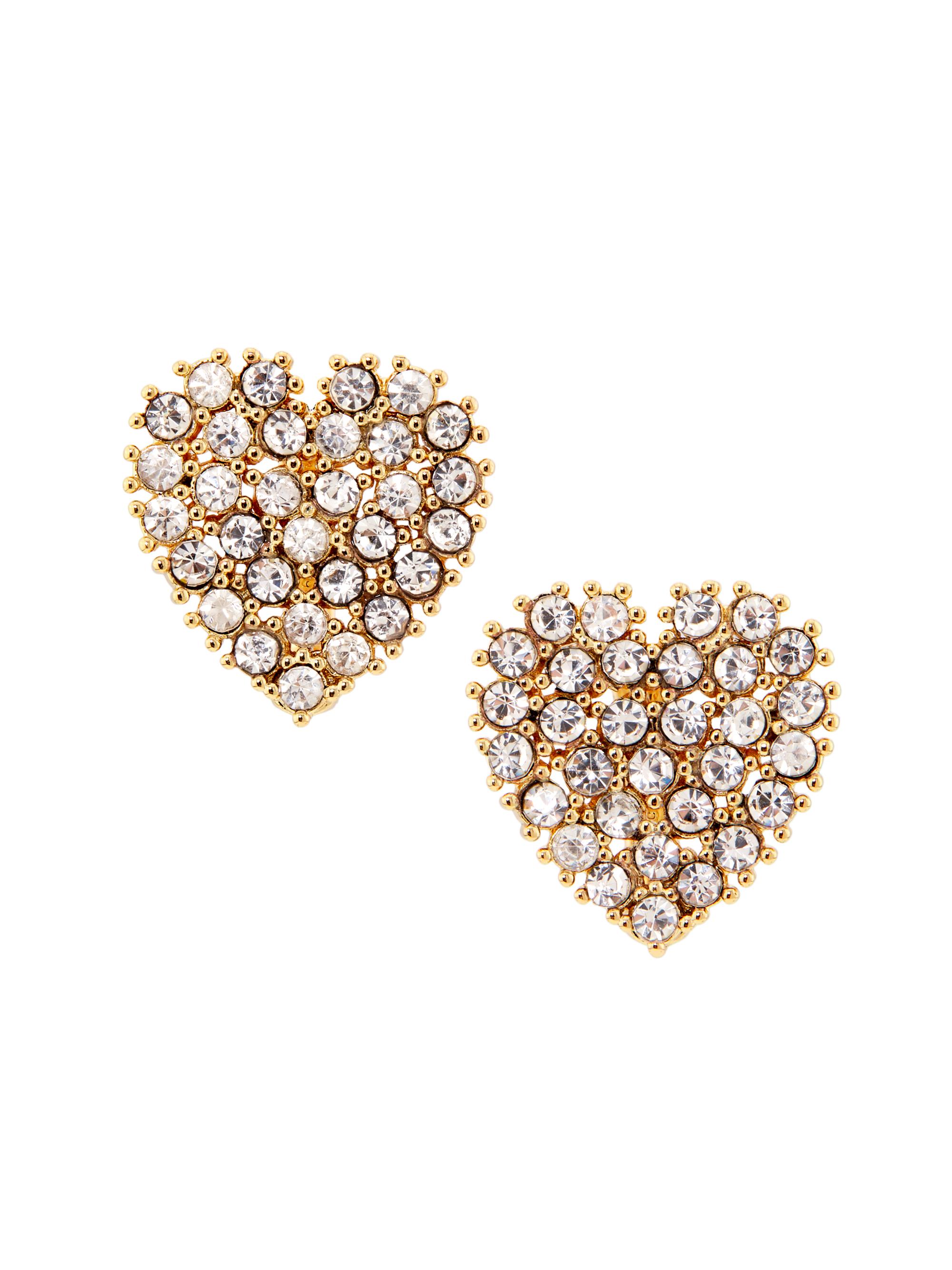 Kenneth Jay Lane Women's Goldtone & Crystal Heart Stud Earrings - Gold