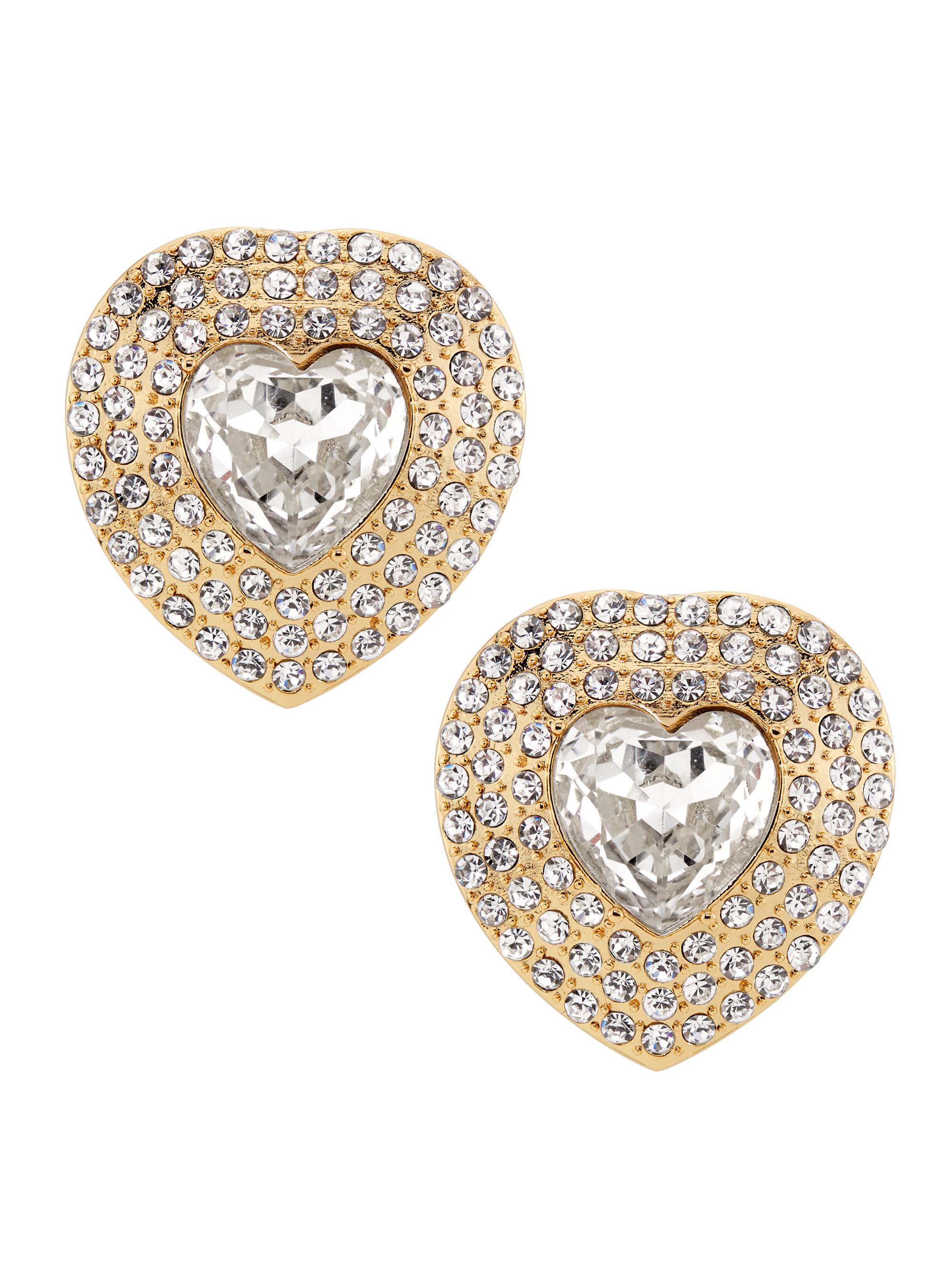 Kenneth Jay Lane Women's Goldtone & Crystal Pavé Heart Earrings - Gold