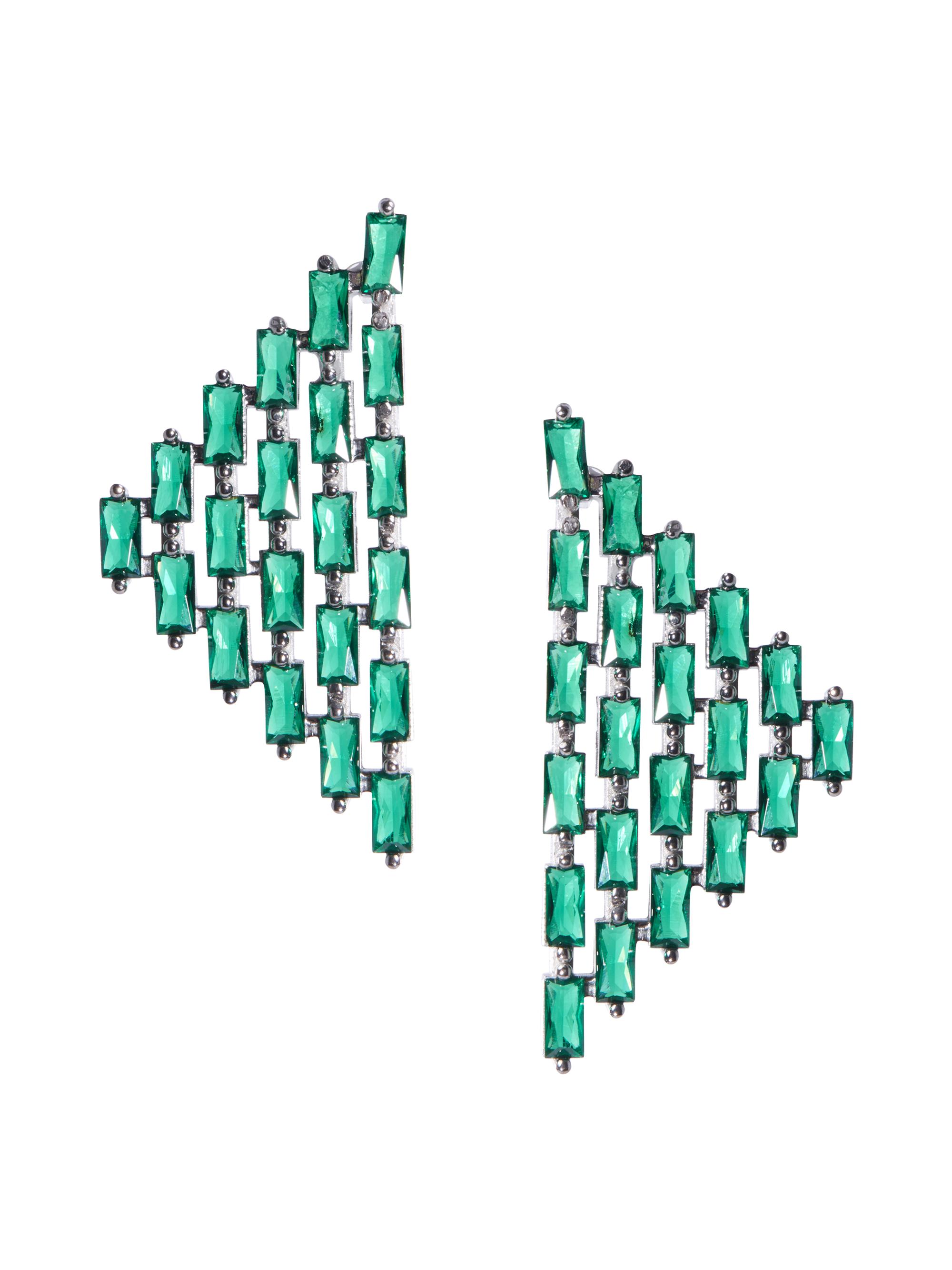 Nickho Rey Women's The Collection Cat Rhodium Vermeil & Crystal Earrings - Aqua