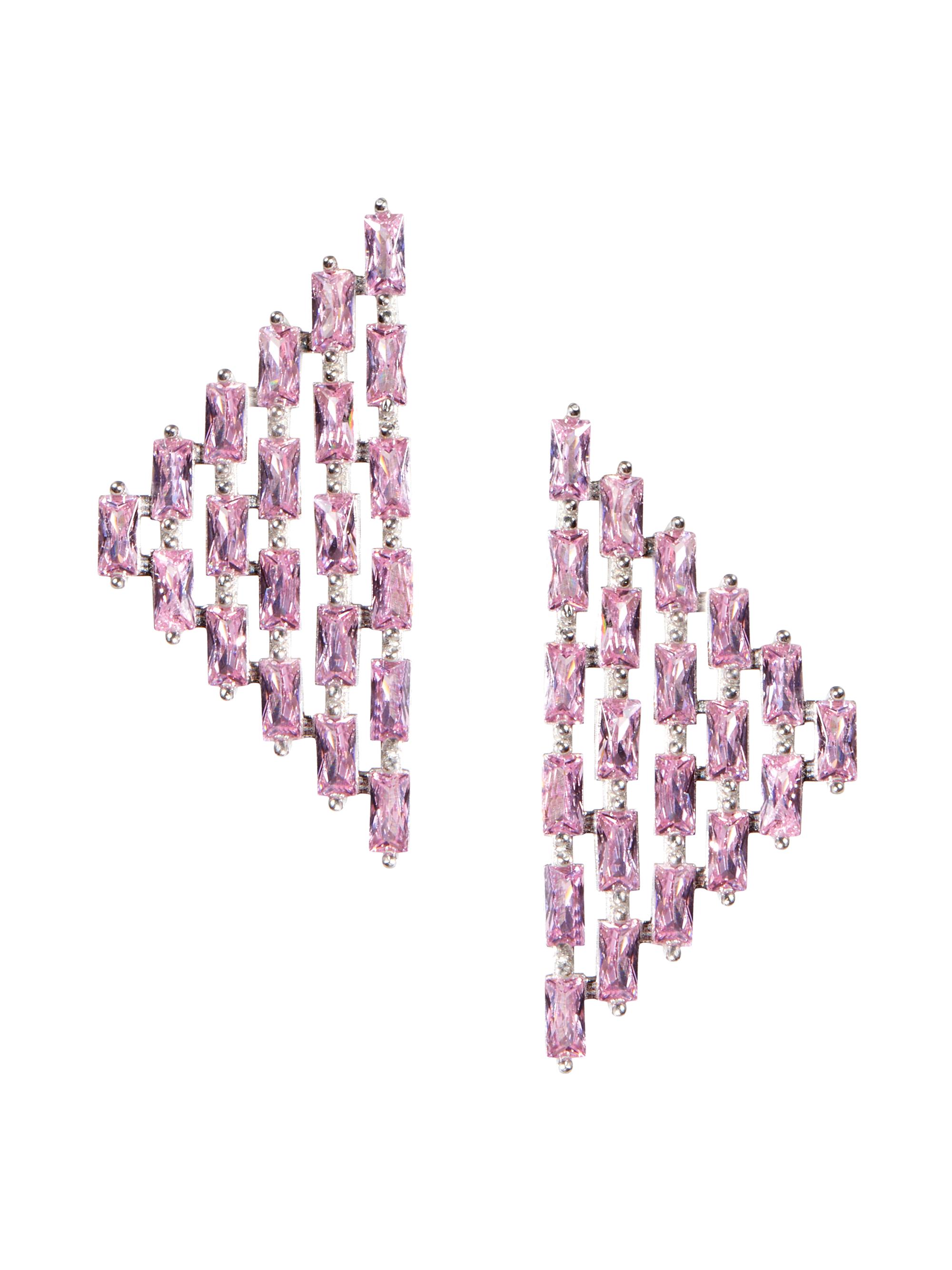 Nickho Rey Women's The Collection Cat Rhodium Vermeil & Crystal Earrings - Pink