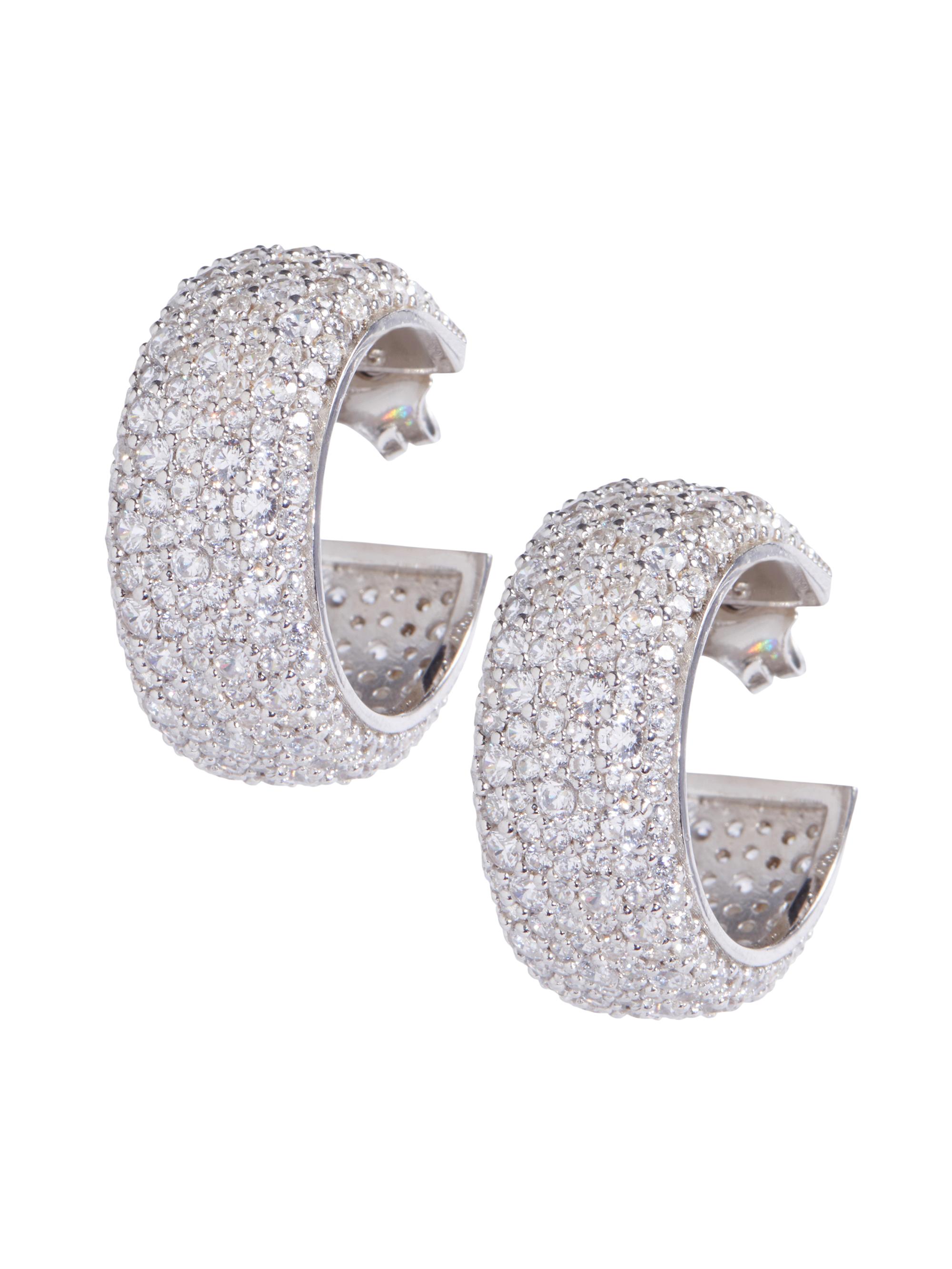 Nickho Rey Women's Audrey 14K Gold Vermeil & Crystal Hoop Earrings - White Gold