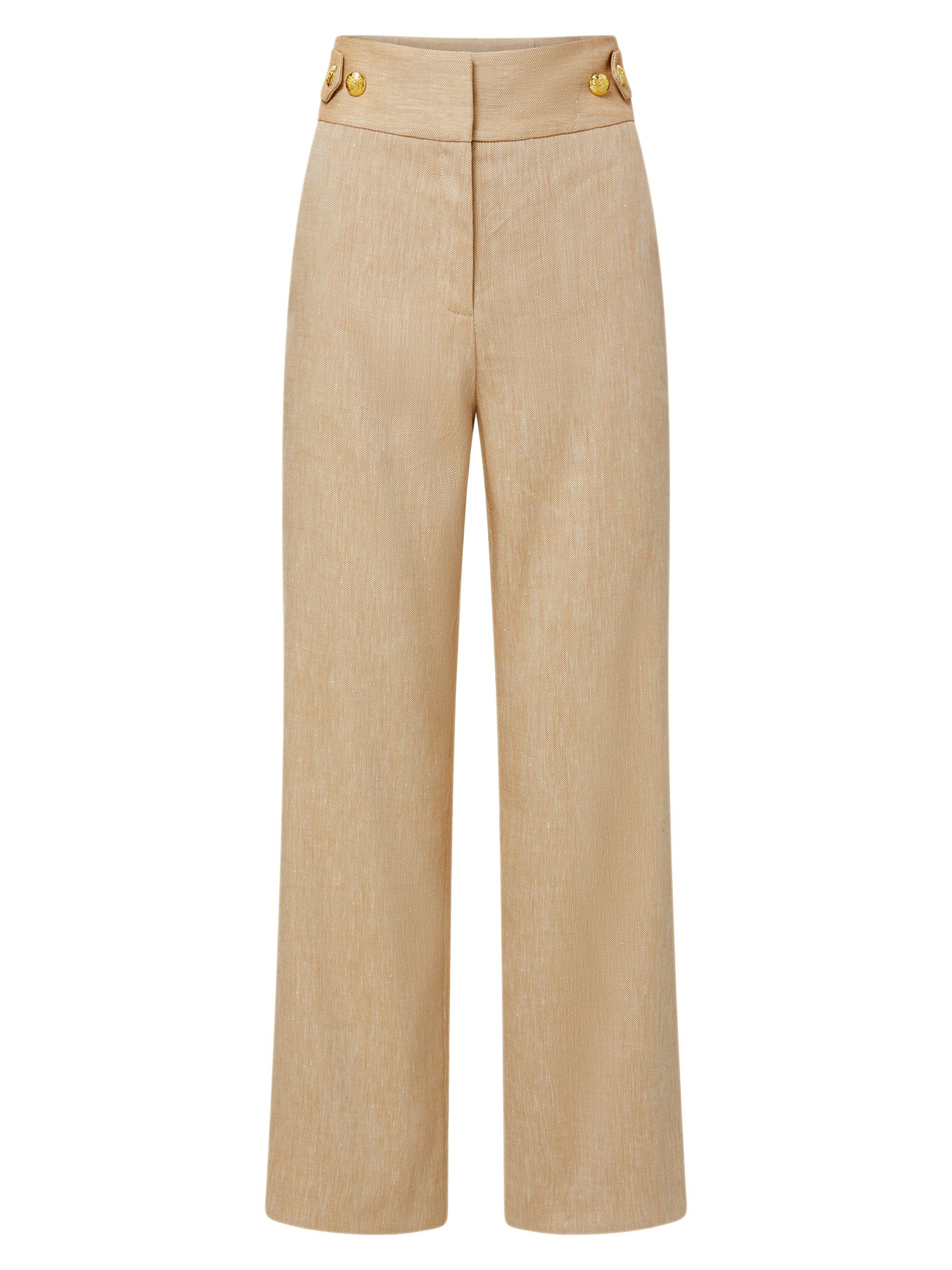 Veronica Beard Women's Tonelli Herringbone Wide-Leg Pants - Dark Camel Light Camel