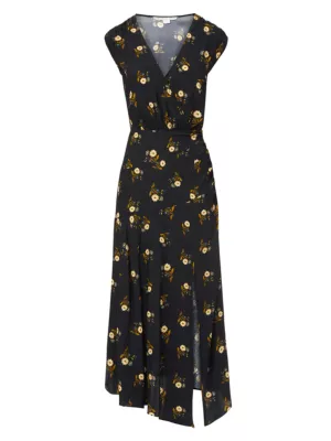 Veronica Beard Women's Wixson Silk-Blend Floral Midi-Dress - Black Multi