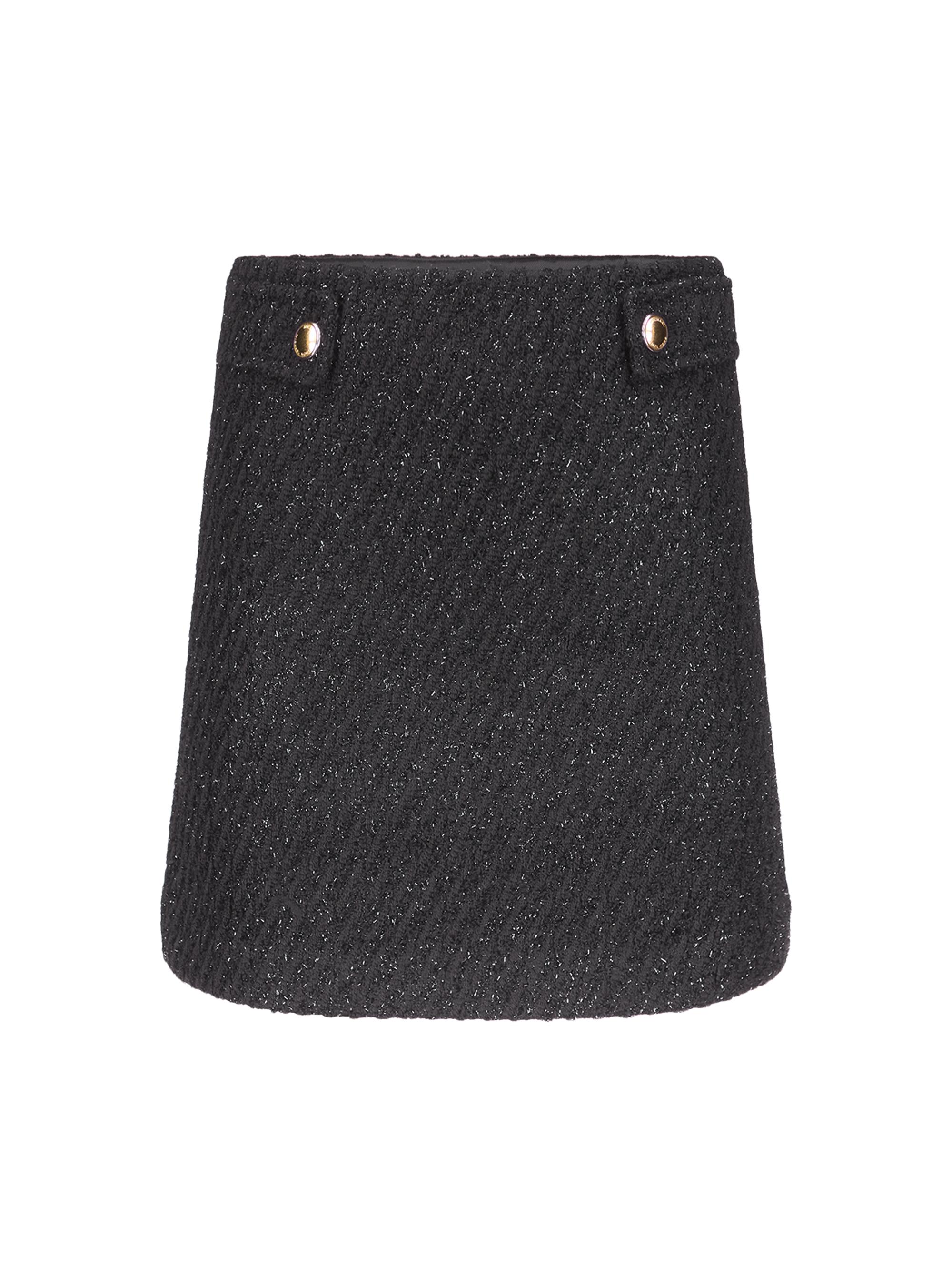 MICHAEL Michael Kors Women's Metallic Tweed Miniskirt - Black