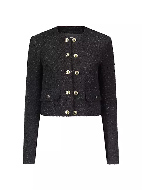 Shop MICHAEL Michael Kors Double-Breasted Tweed Jacket | Saks Fifth Avenue