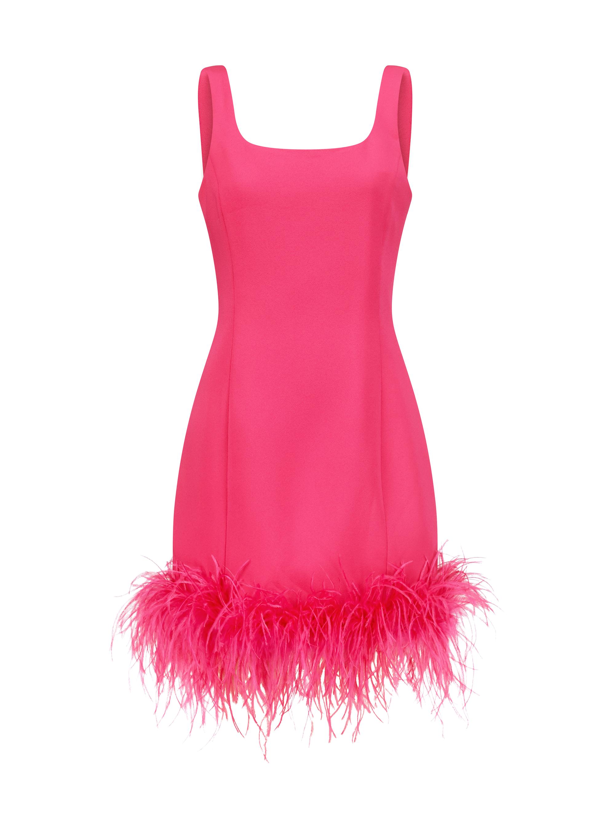 MICHAEL Michael Kors Women's Feathered Stretch Crepe Minidress - Deep Fuchsia