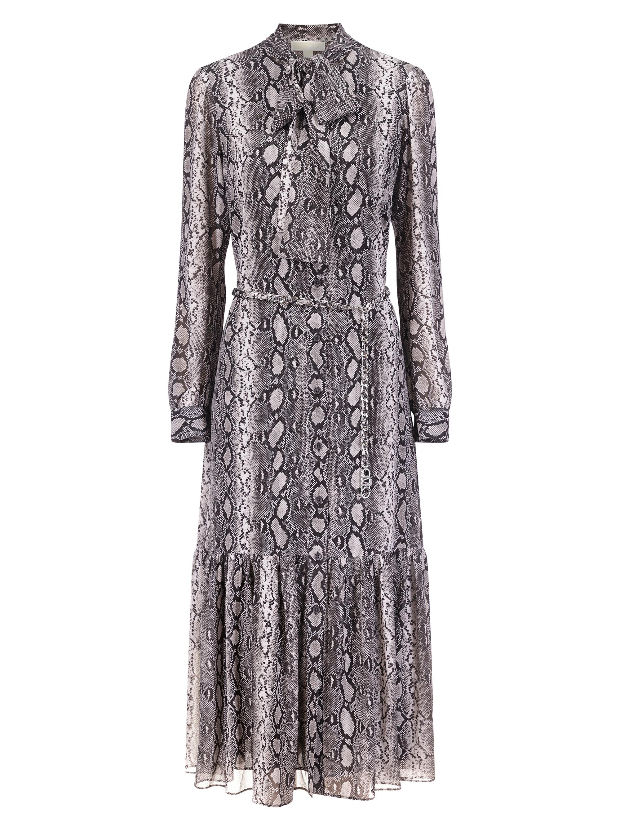 Shop MICHAEL Michael Kors Snakeskin Tiered Midi-Dress | Saks Fifth 