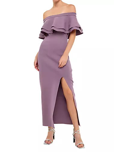 Mid-length dress Saks Fifth Avenue Collection Purple size Taille Unique  International in Suede - 25745532