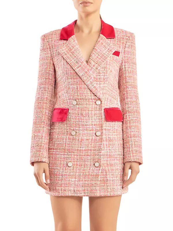Elegant Female Sets Classic Fashion Tweed Jacket Coat and High