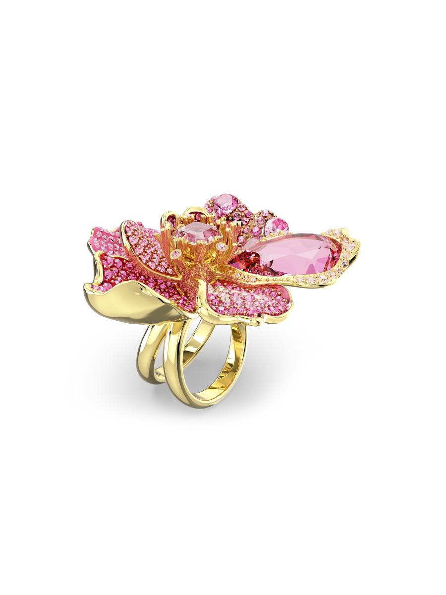 Shop Swarovski Idyllia Goldtone & Crystal Pavé Cocktail Ring