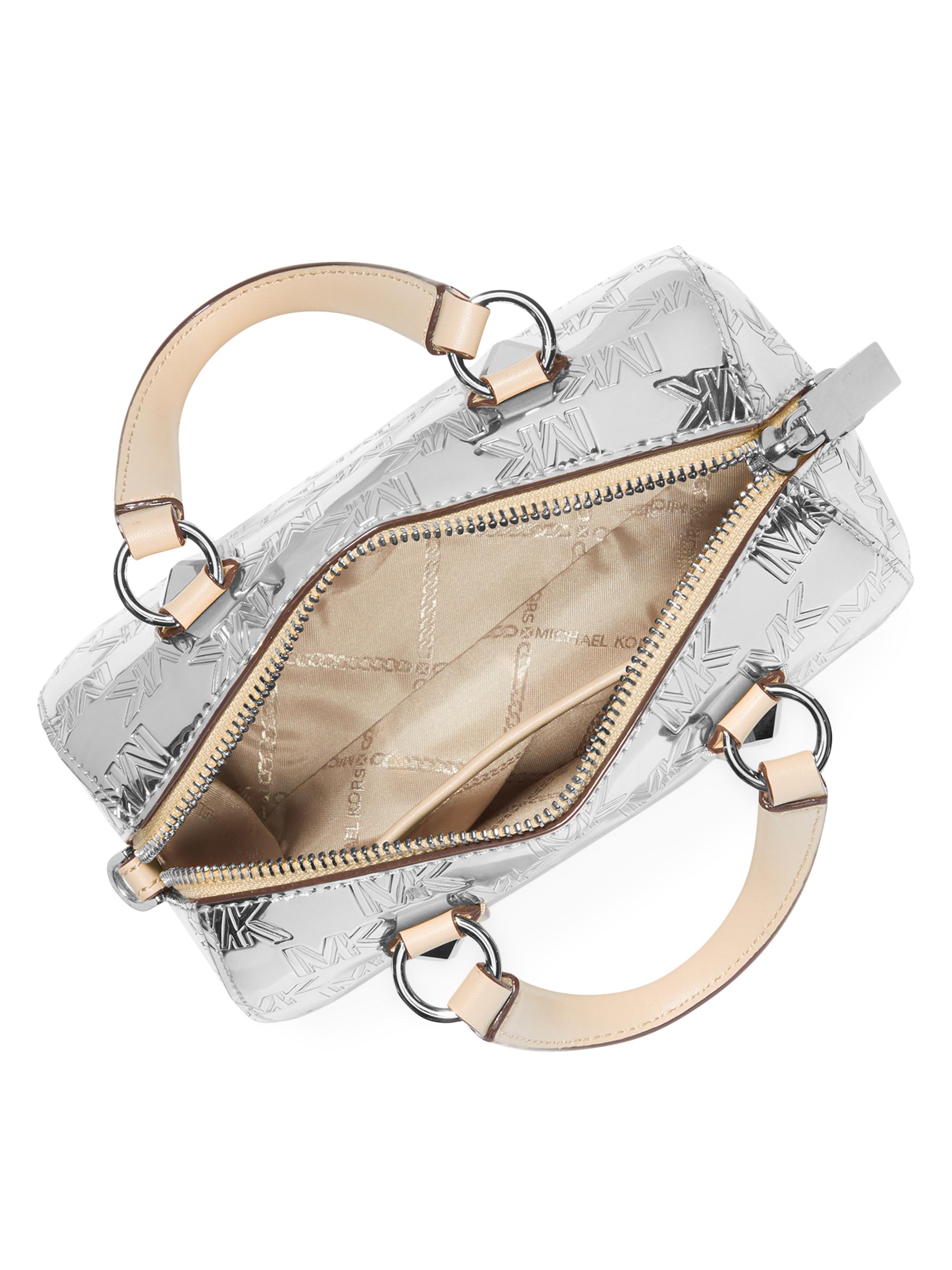 MICHAEL Michael Kors Small Grayson Logo-Embossed Metallic Duffel