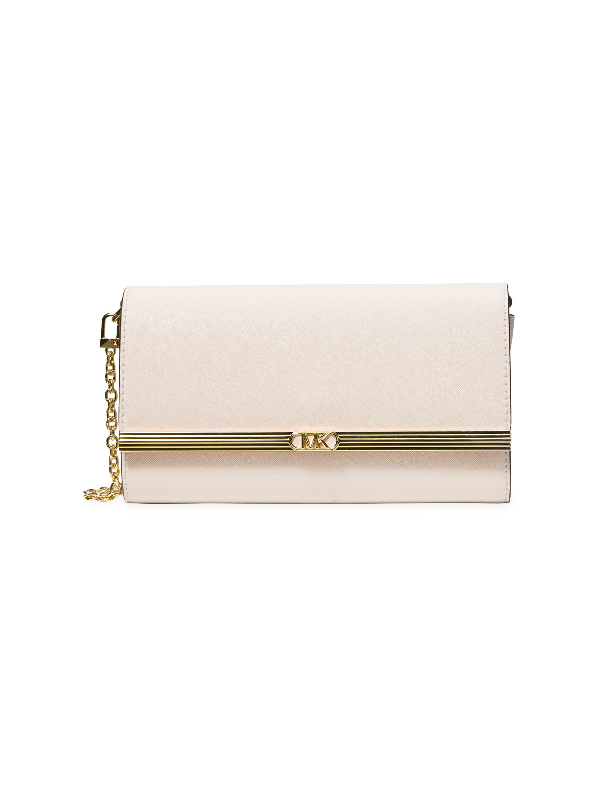 MICHAEL Michael Kors Women's  Mona Saffiano Leather Clutch - Light Cream
