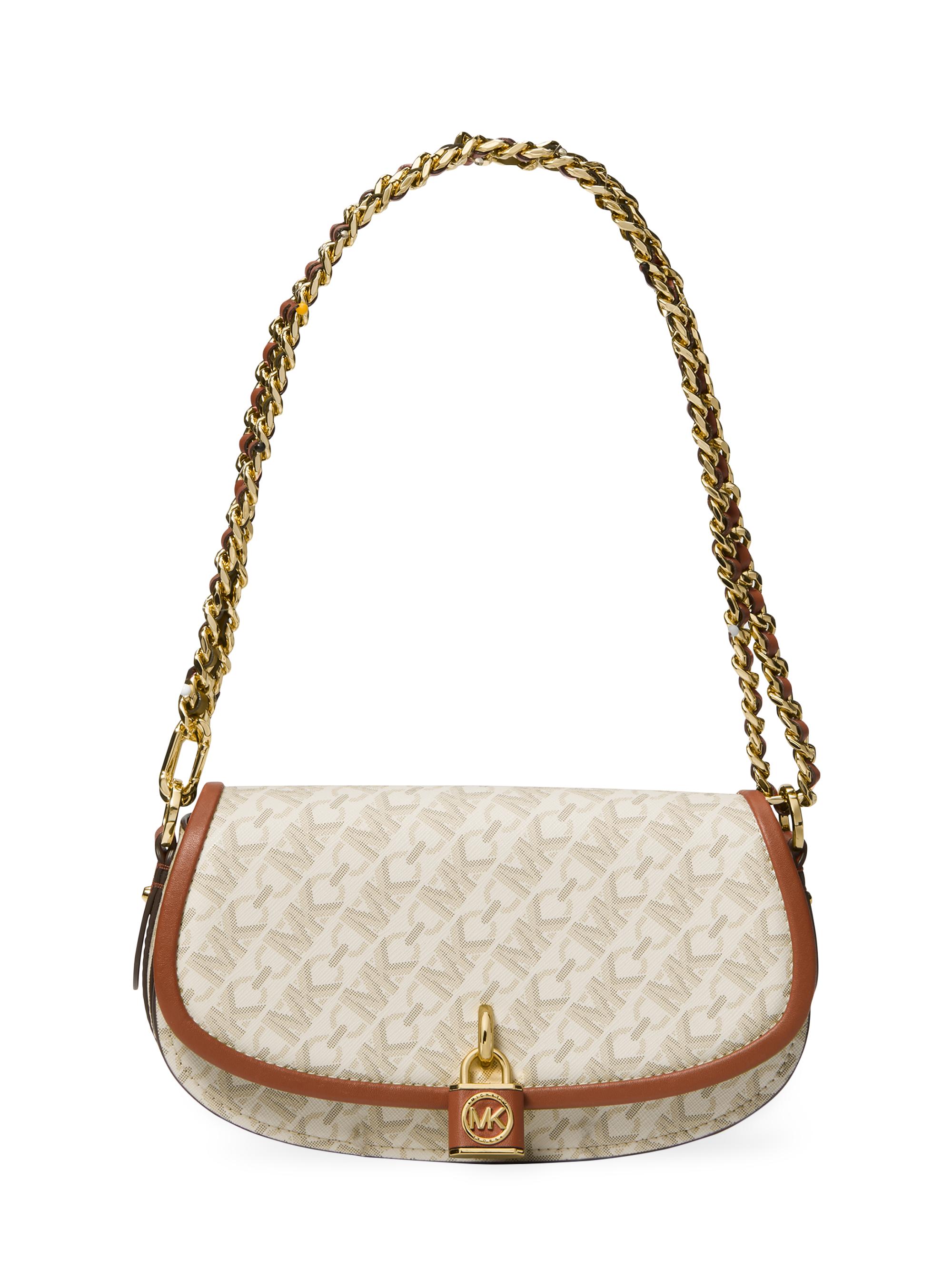 MICHAEL Michael Kors Women's  Mila Empire Monogram Shoulder Bag - Light Cream