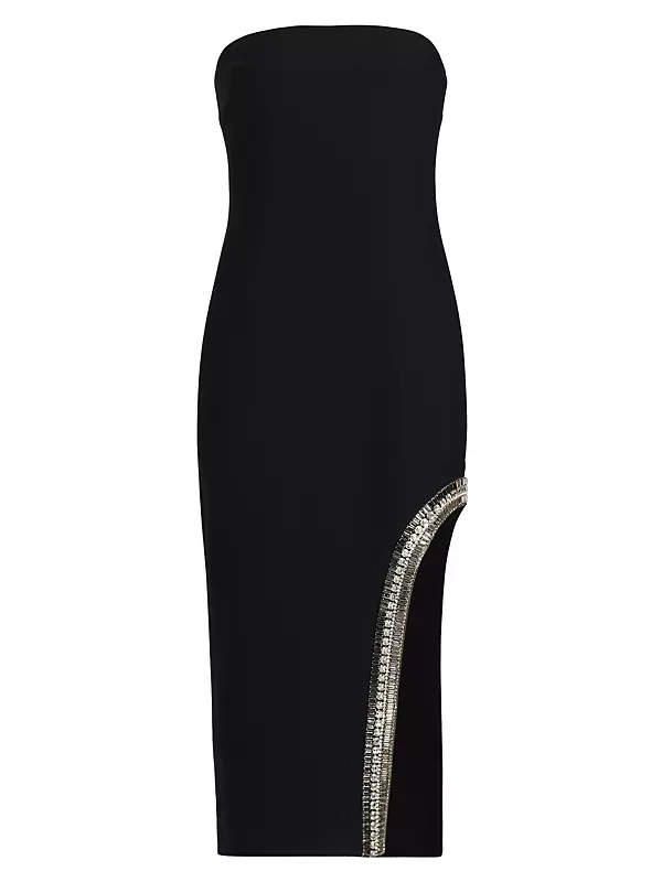Black Rhinestone Strapless Maxi Dress | Womens | Medium (Available in L) | 100% Polyester | Lulus