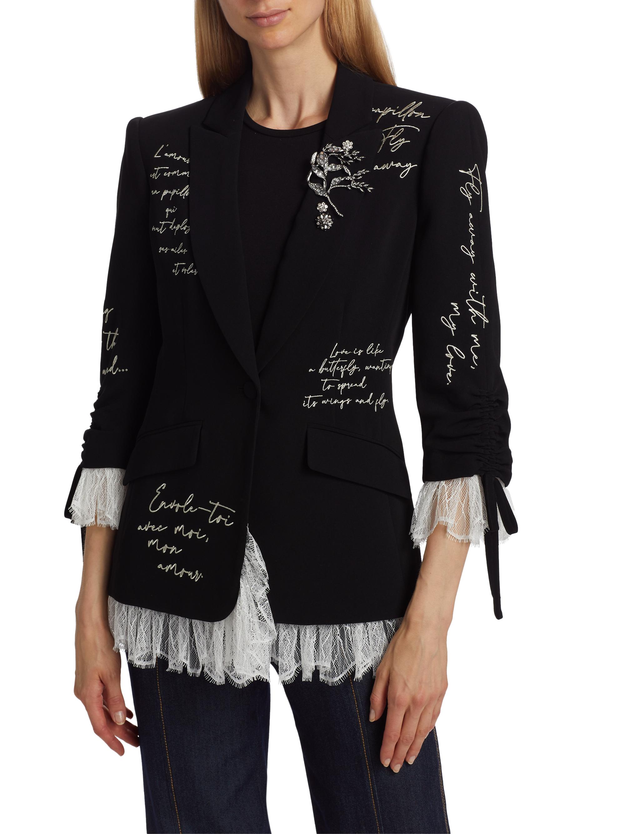 Cinq à Sept Mon Amour Roxie Embroidered Blazer | Saks Fifth Avenue