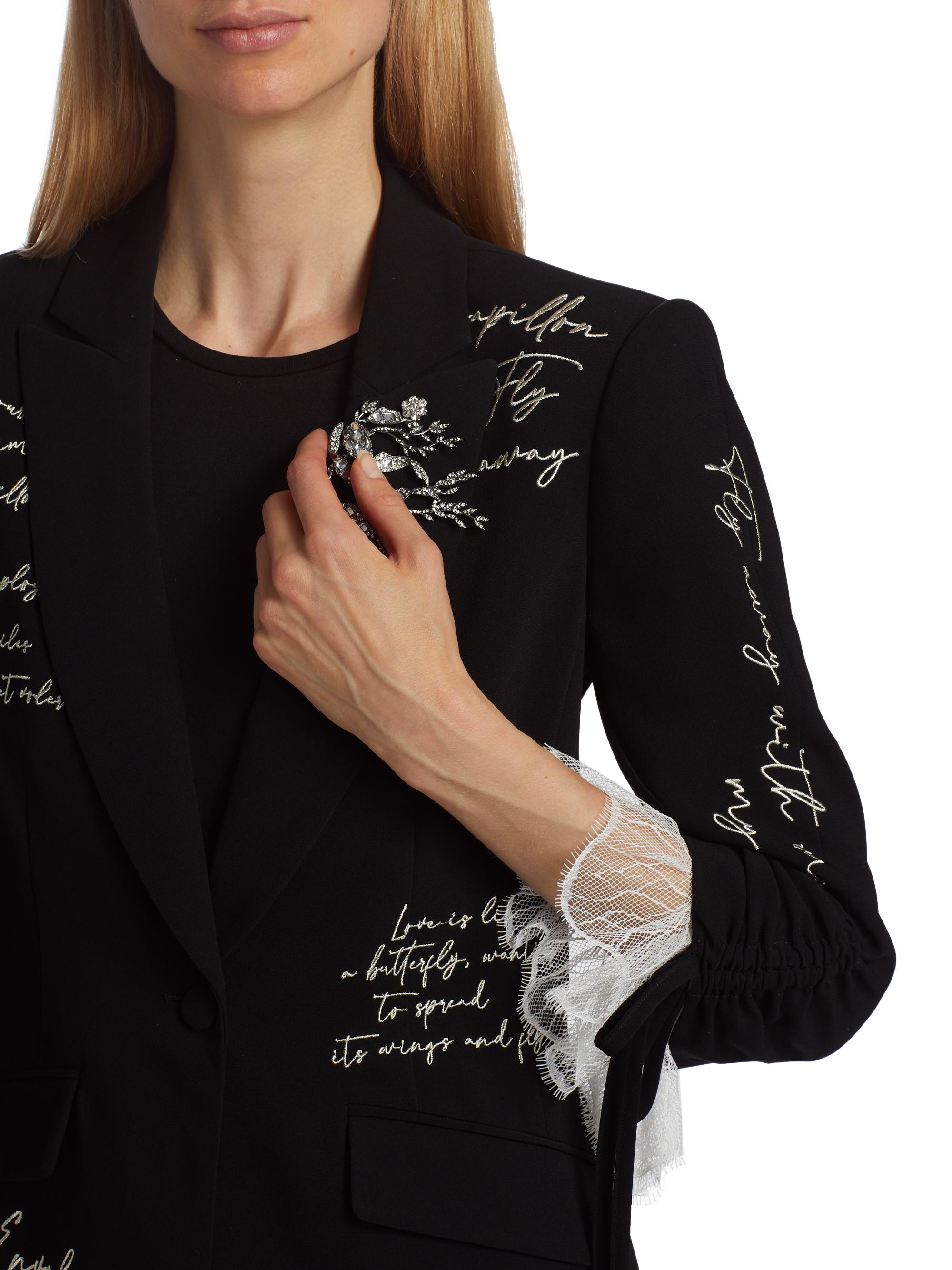 Cinq à Sept Mon Amour Roxie Embroidered Blazer | Saks Fifth Avenue