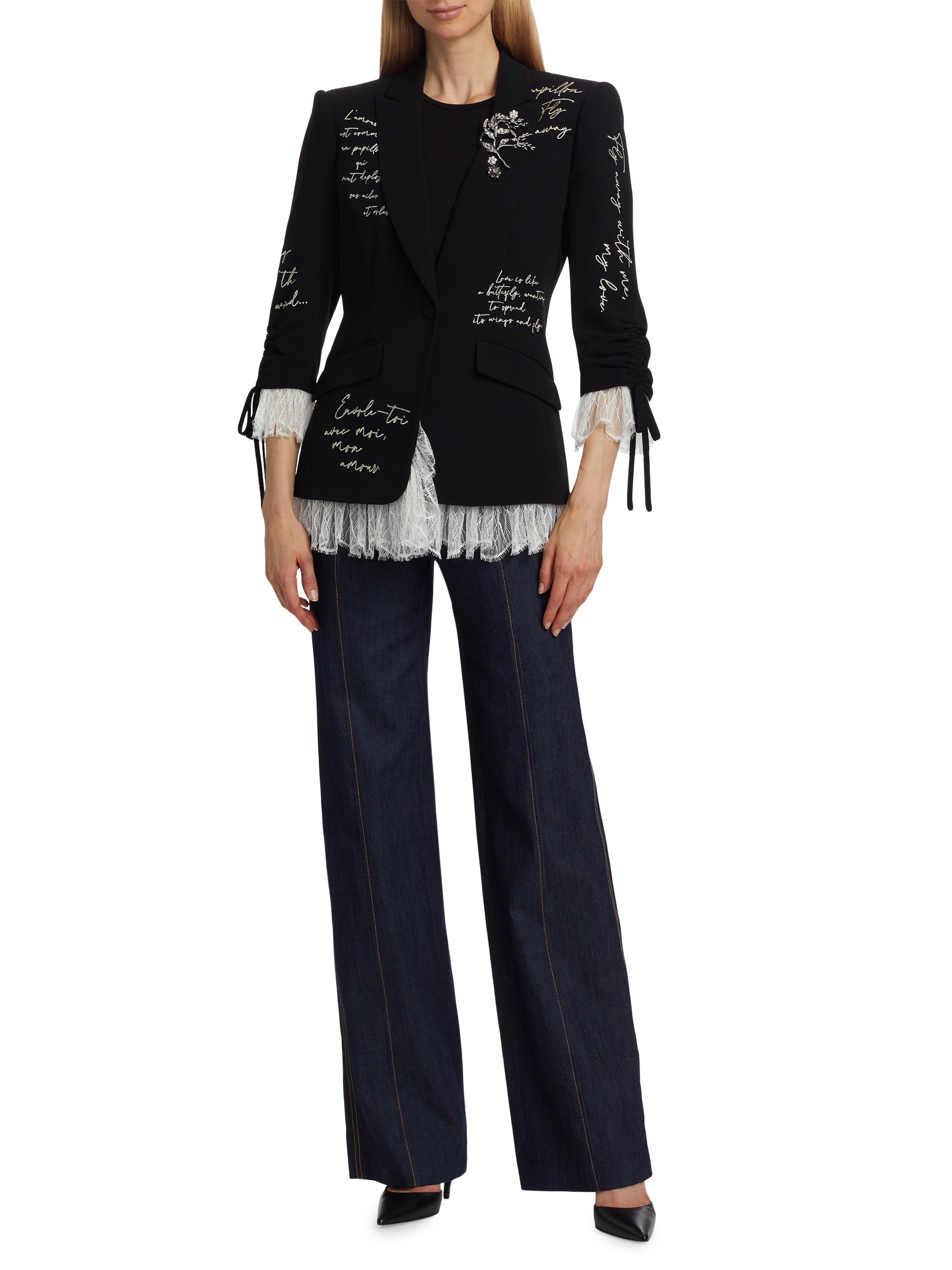Cinq à Sept Mon Amour Roxie Embroidered Blazer | Saks Fifth Avenue
