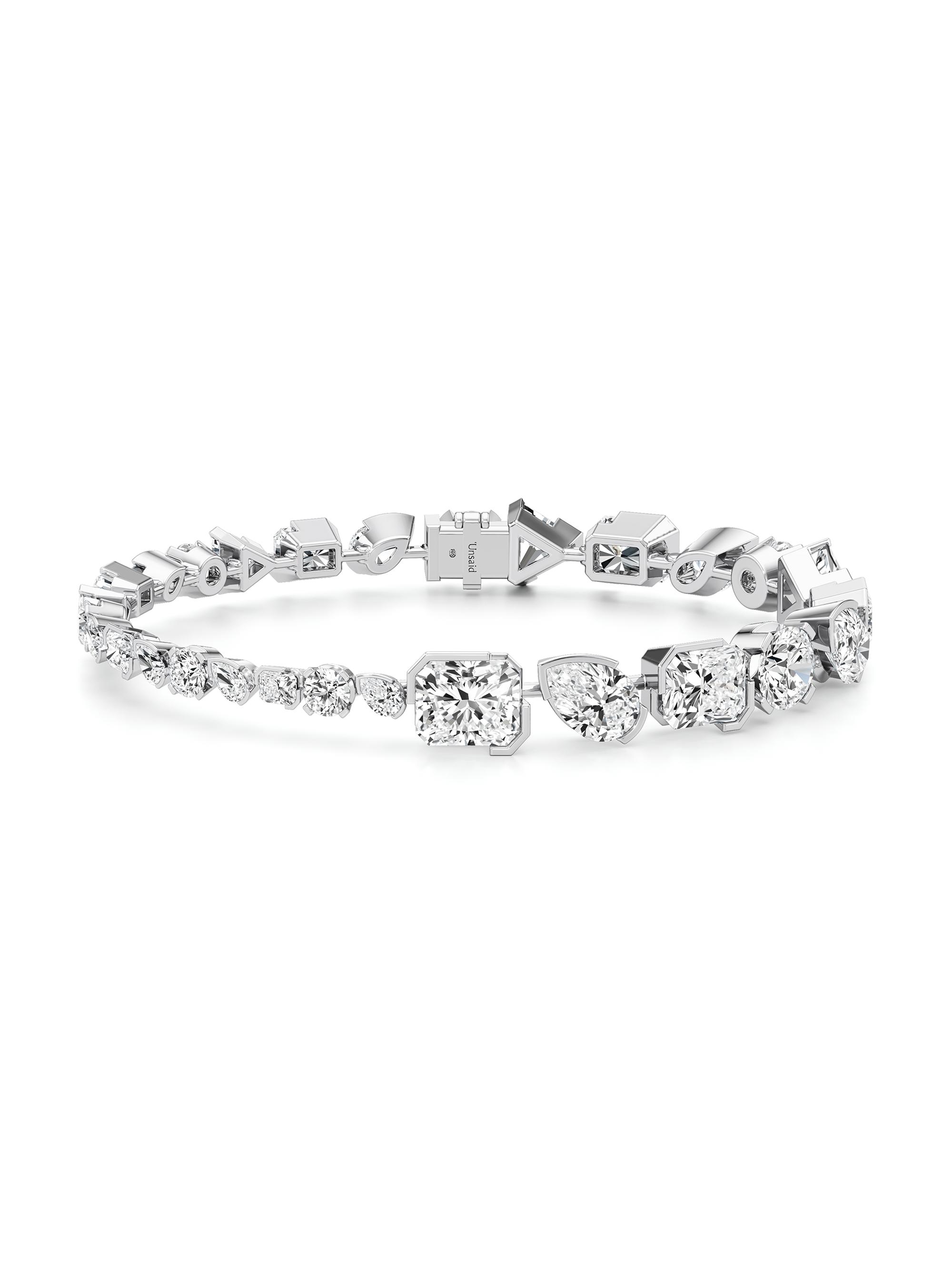 Unsaid Women's Meta 18K White Gold & 18.25 TCW Lab-Grown Diamond Tennis Bracelet - White Gold
