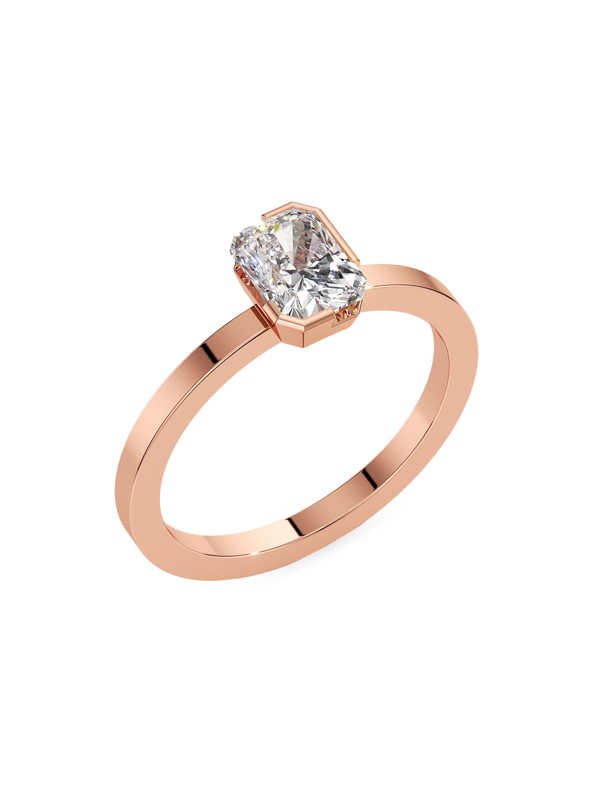 Unsaid Women's Meta 18K Rose Gold & 1.01 TCW Lab-Grown Diamond Radiant-Cut Solitaire Ring - Rose Gold