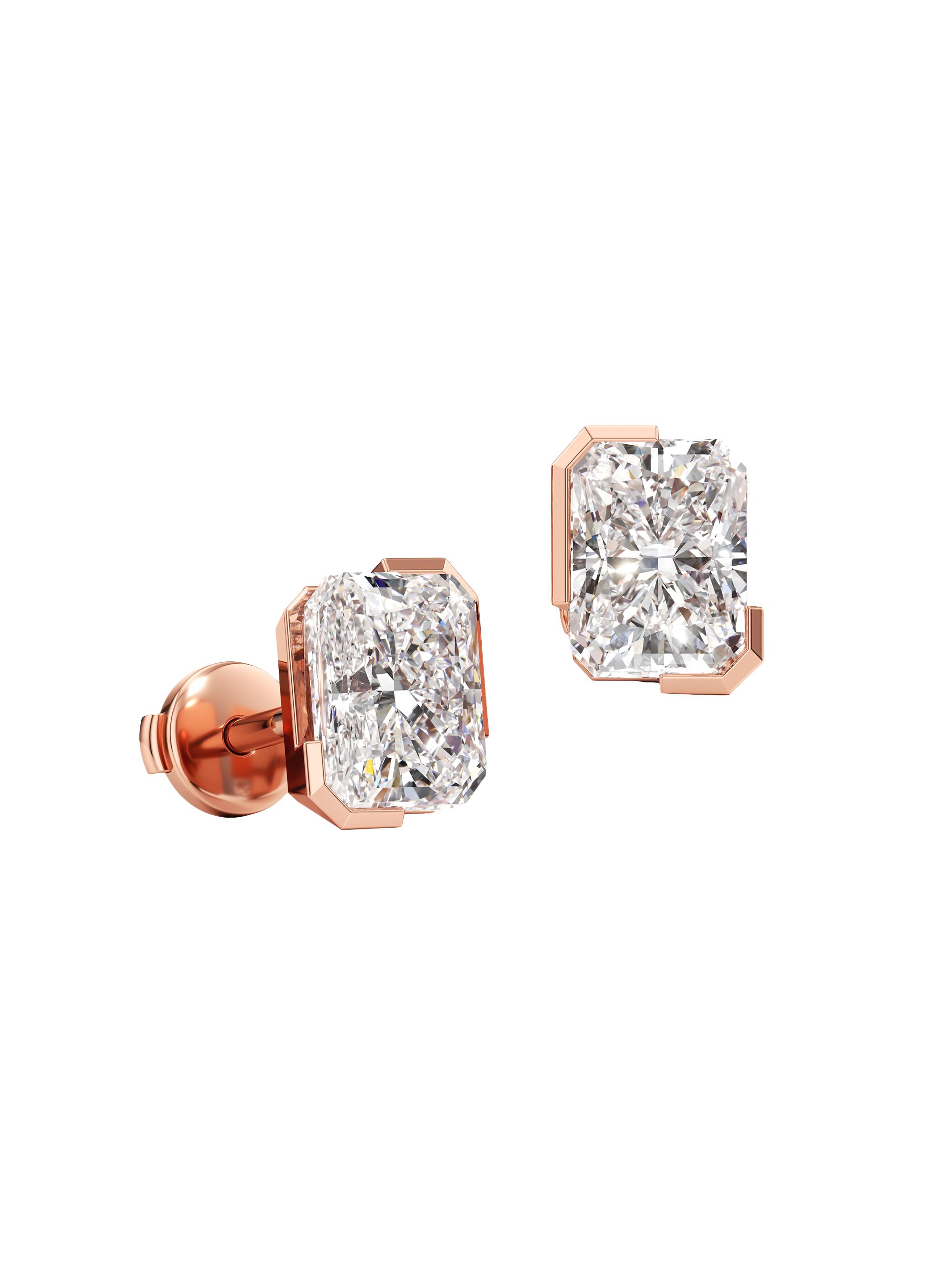 Unsaid Women's Meta 18K Rose Gold & 2.08 TCW Lab-Grown Diamond Radiant-Cut Stud Earrings - Rose Gold